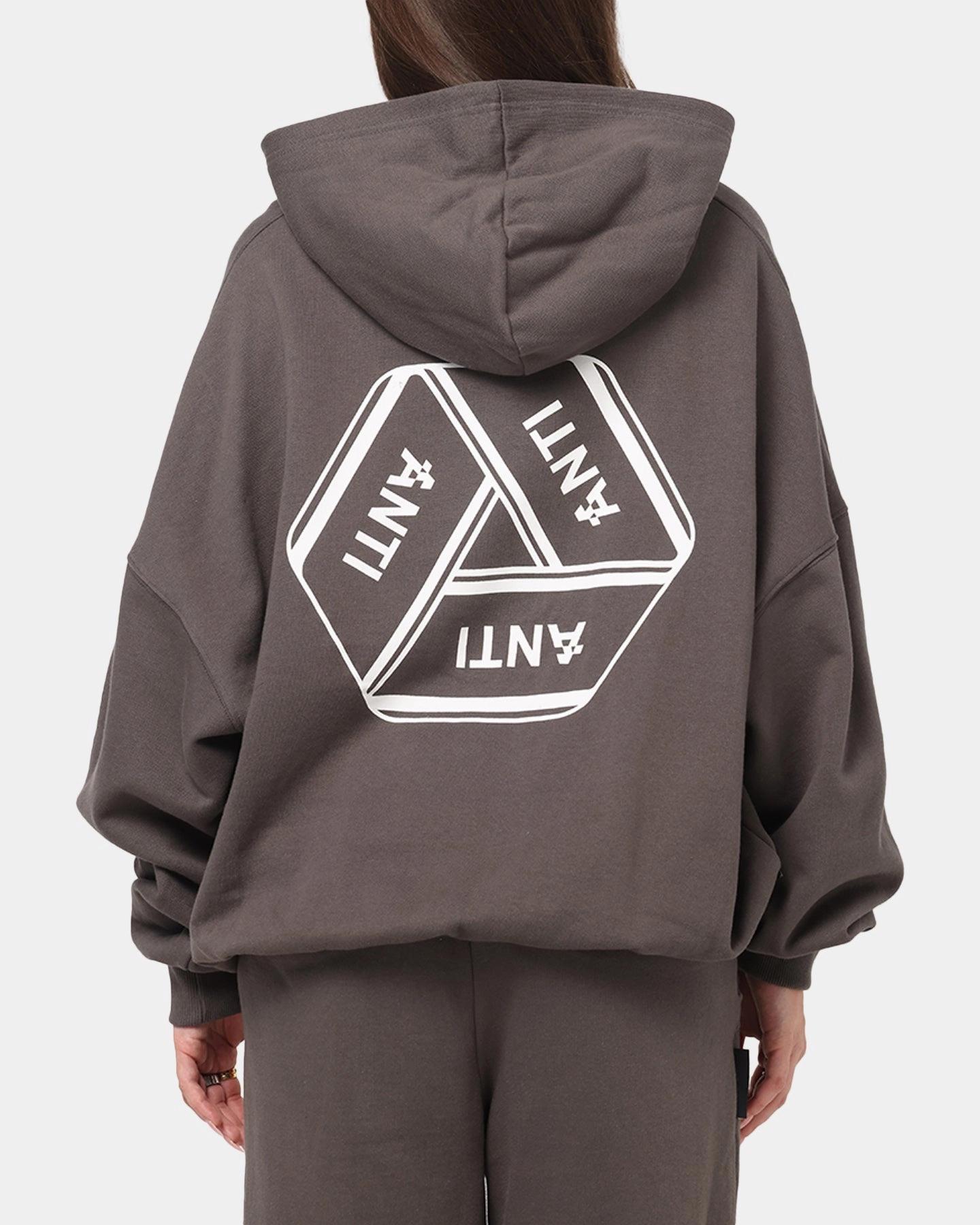 HighCollar Design The Anti Order Reverse Logo Hoodie Charcoal Grey