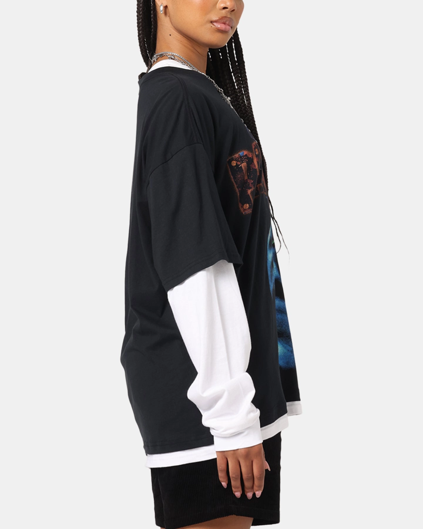 Pantera Pantera Layered Long Sleeve T-Shirt Black Wash FourWayStretchFabric