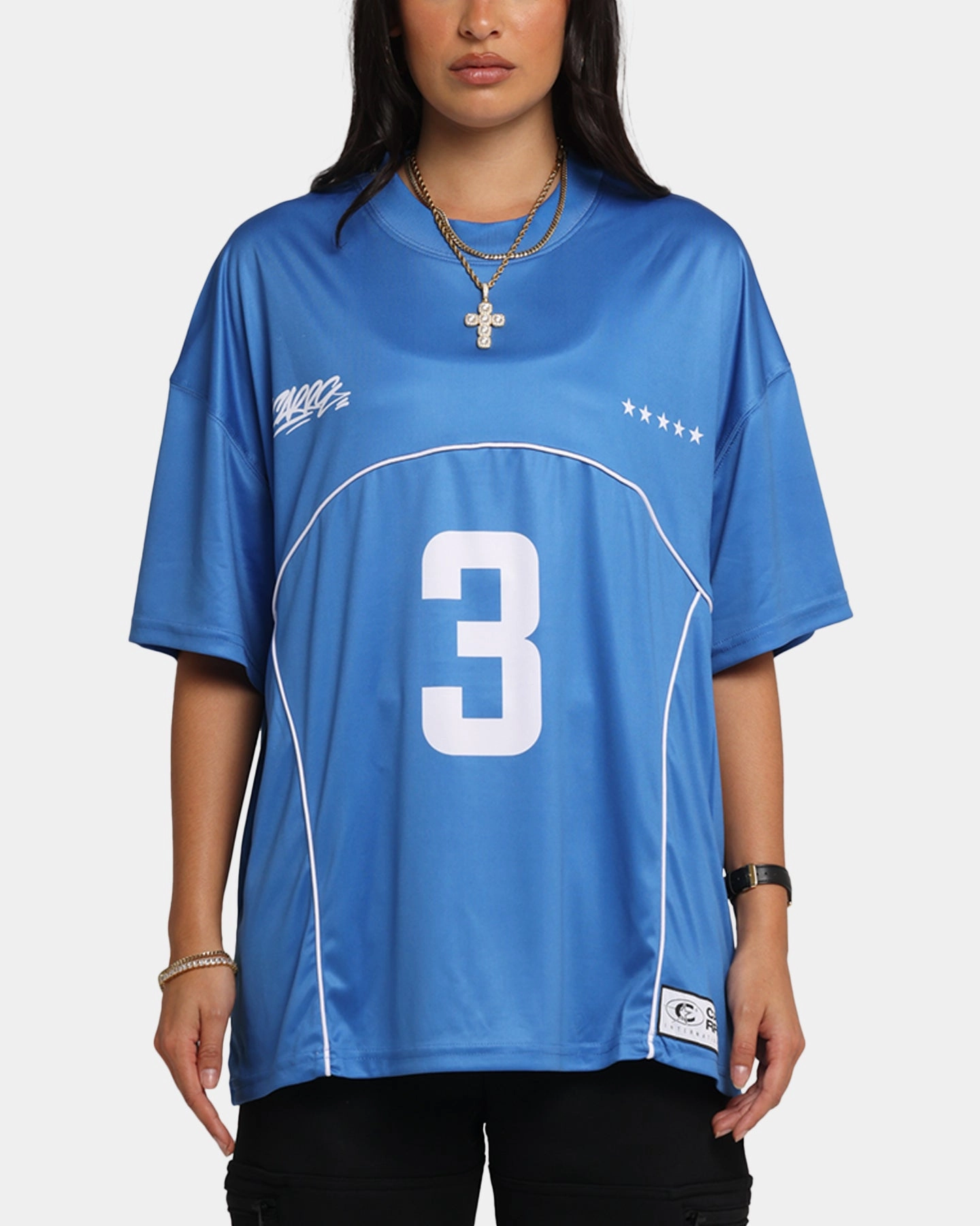 Reinforced Seams Hidden Storage Pocket Carre Trainer T-Shirt Blue