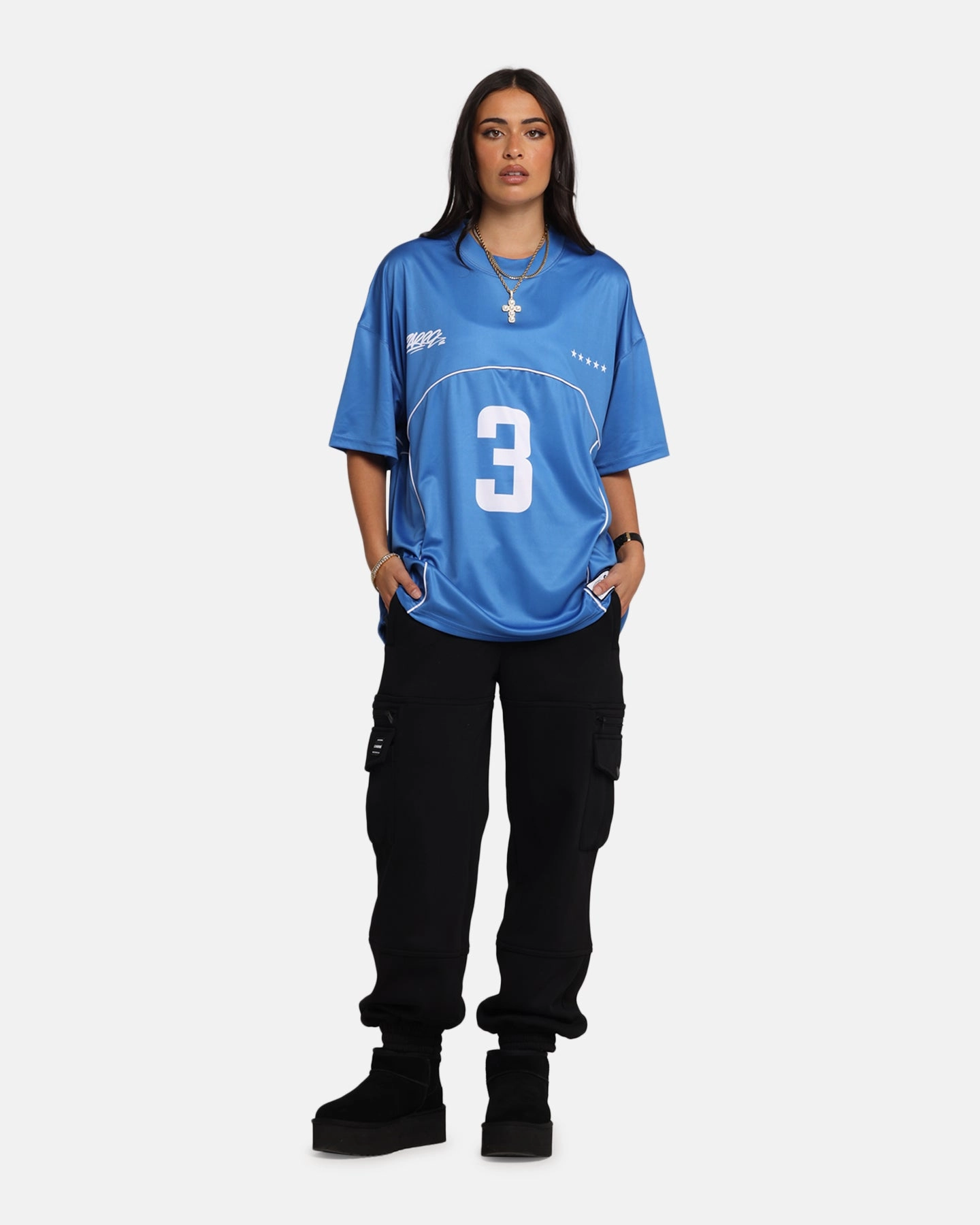 Carre Trainer T-Shirt Blue Oversized Silhouette