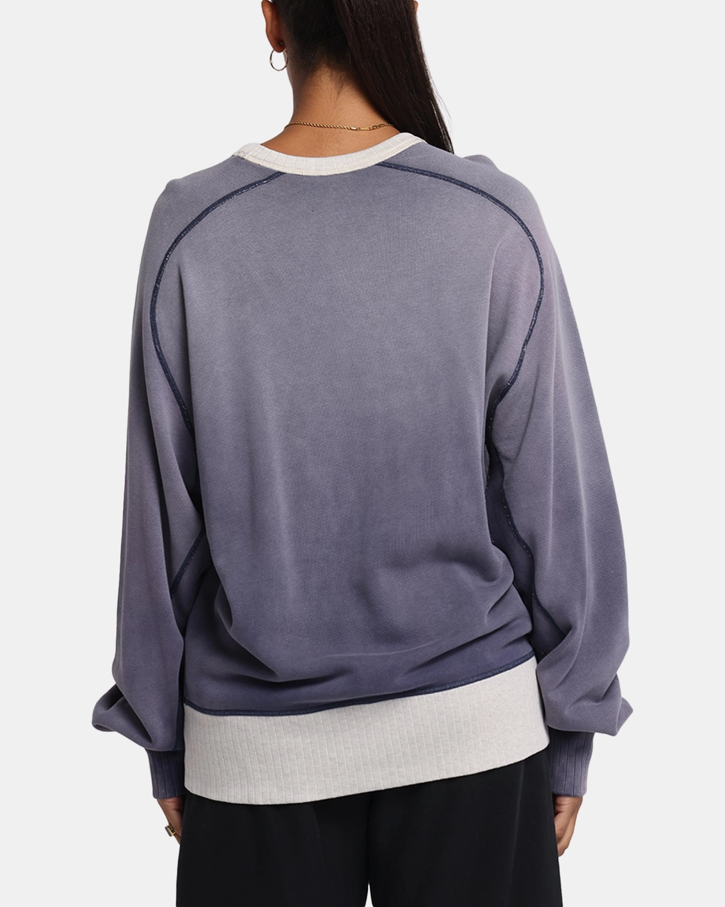 Champion 50's Saddle Crew Sweatshirt Athletic Navy Water Repellent Finish Sustainable Manufacturing Process