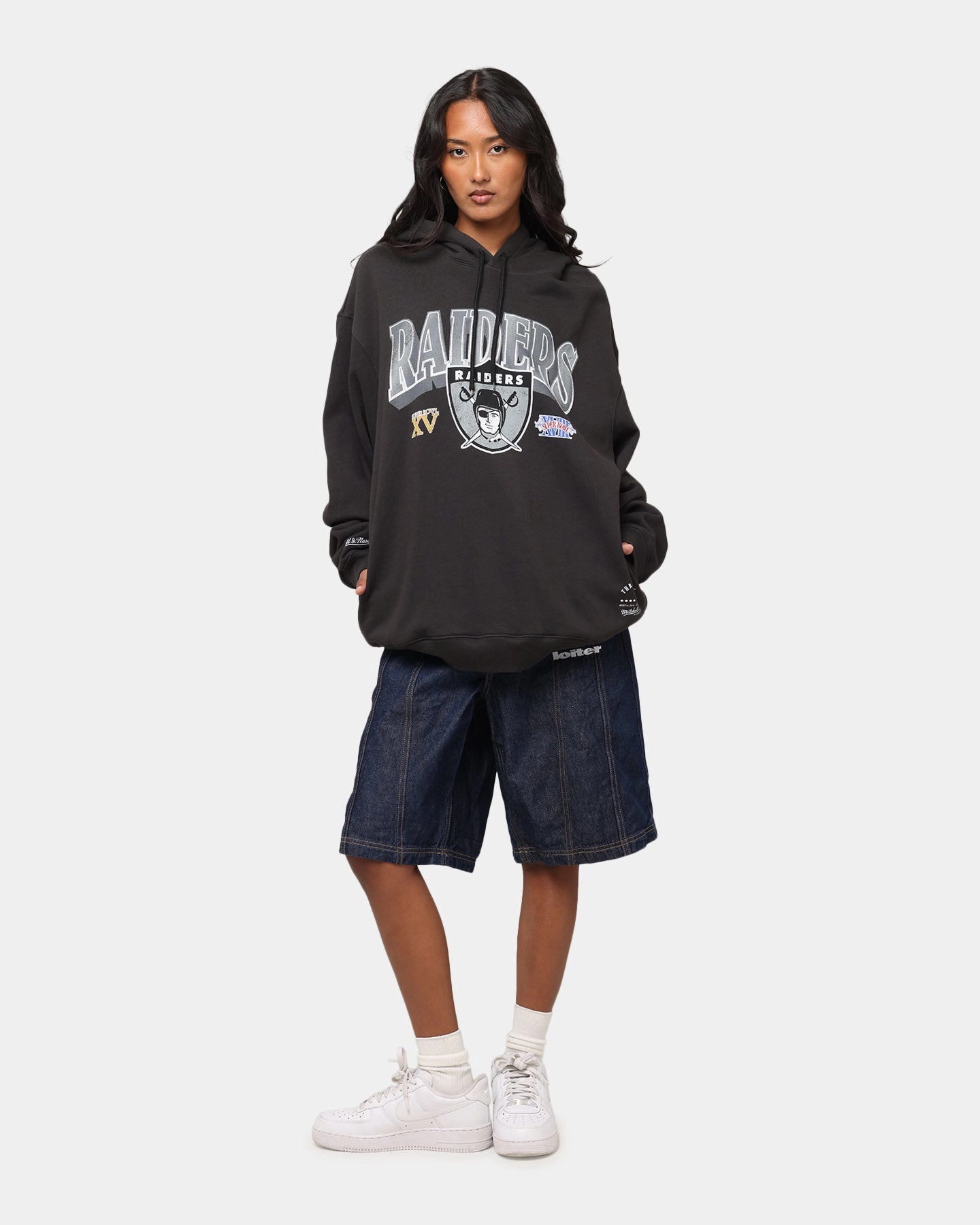 Gym Wear Mitchell & Ness Las Vegas Raiders Arch Hoodie Faded Black