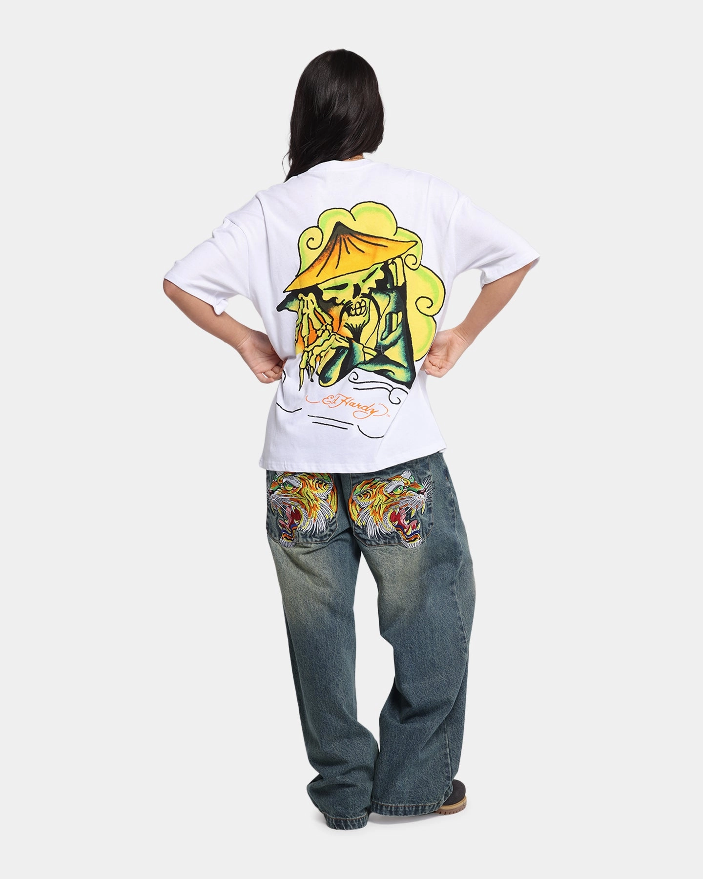 Ed Hardy Skull Sovereign T-Shirt White Tactile Soft Texture