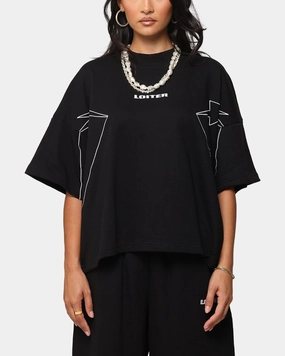 Loiter Dark Performance T-Shirt Black Relaxed Top Breathable Ventilation