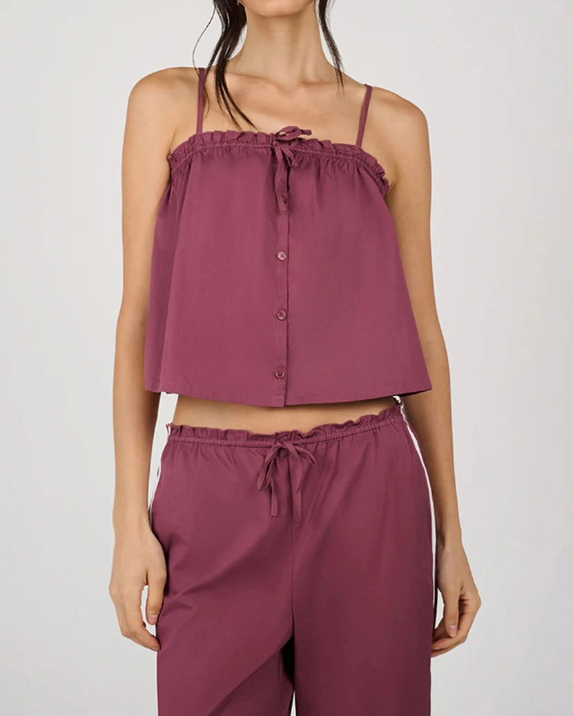 Friction Resistant Shoulder retro look Button Up Boxy Tank