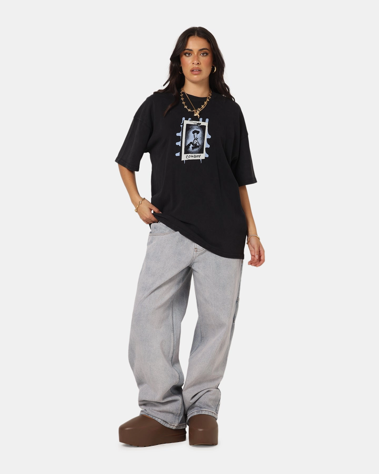 73 Studio Disney Pixar Toy Story Woody Vintage T-Shirt Black Acidwash VNeckline Airflow Ventilation