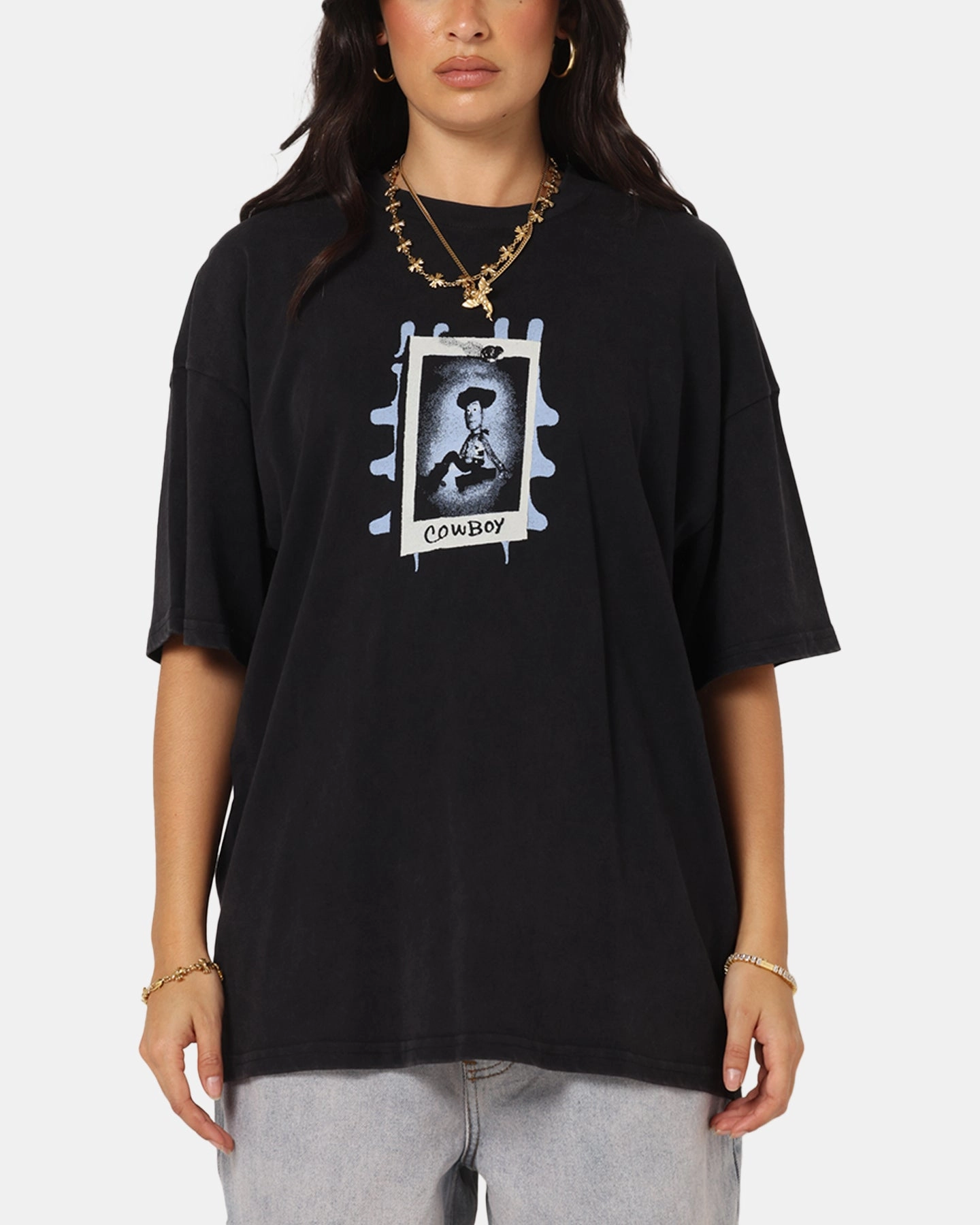 Sustainable Production Methods 73 Studio Disney Pixar Toy Story Woody Vintage T-Shirt Black Acidwash