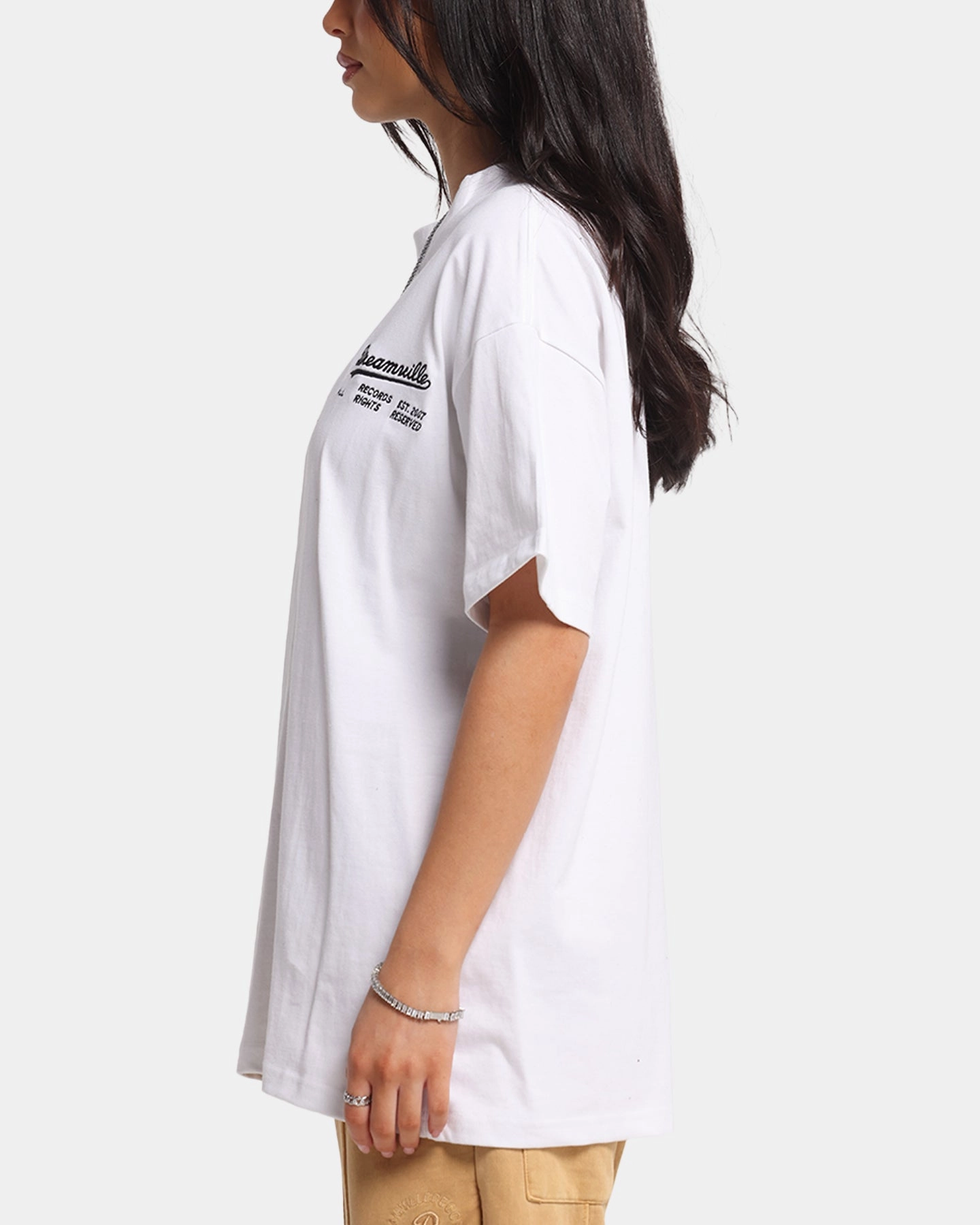 Non Restrictive Cut TemperatureRegulating Material Dreamville Records T-Shirt White