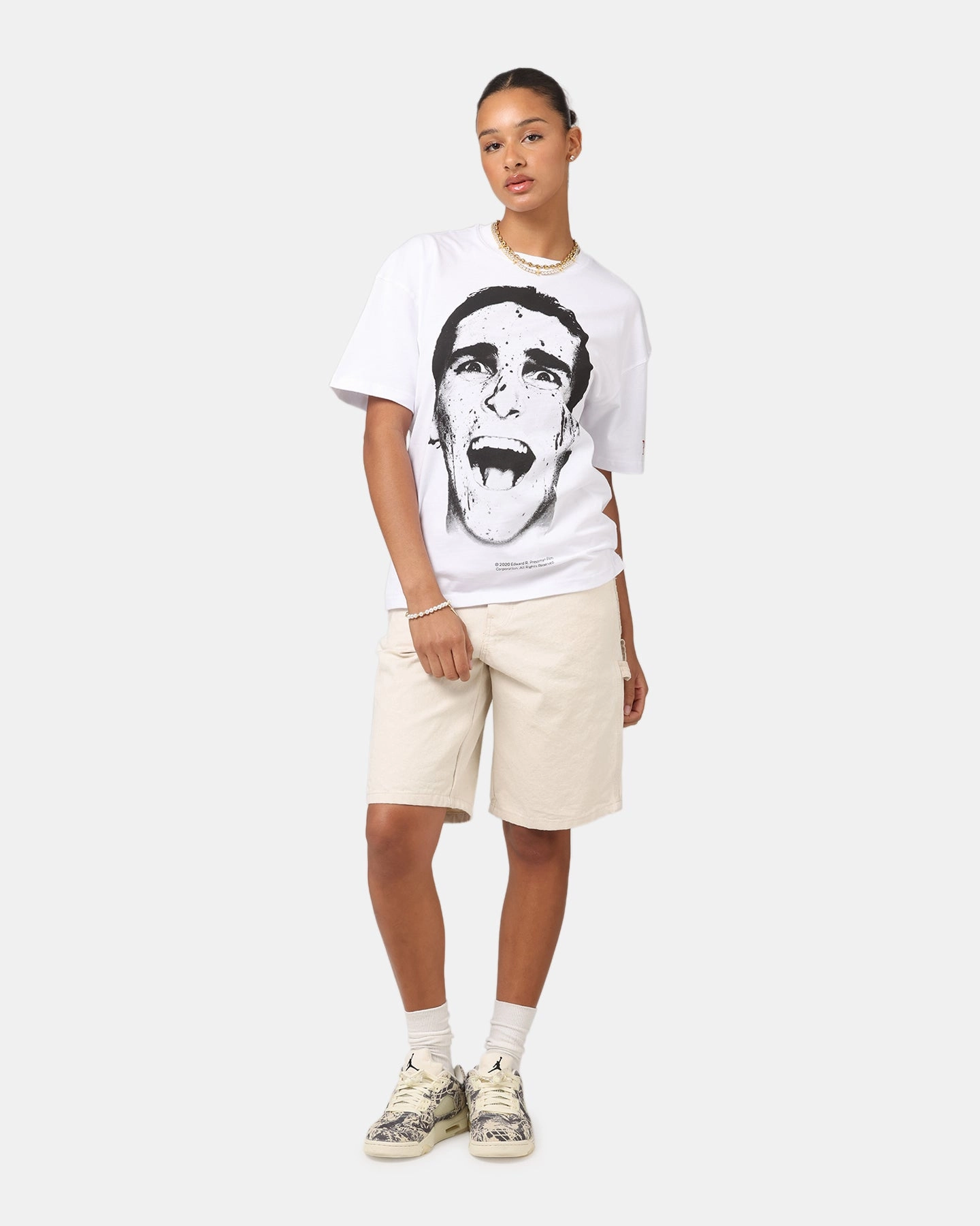 Goat Crew X American Psycho American Psycho T-Shirt White Non Chafing Side Seams