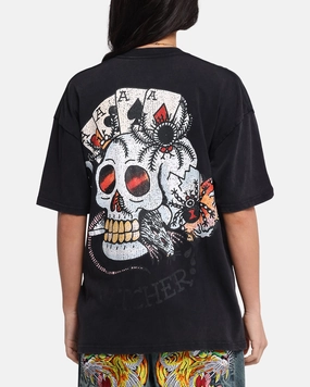 Ed Hardy Catcher T-Shirt Black Acidwash UltraSoftInterior