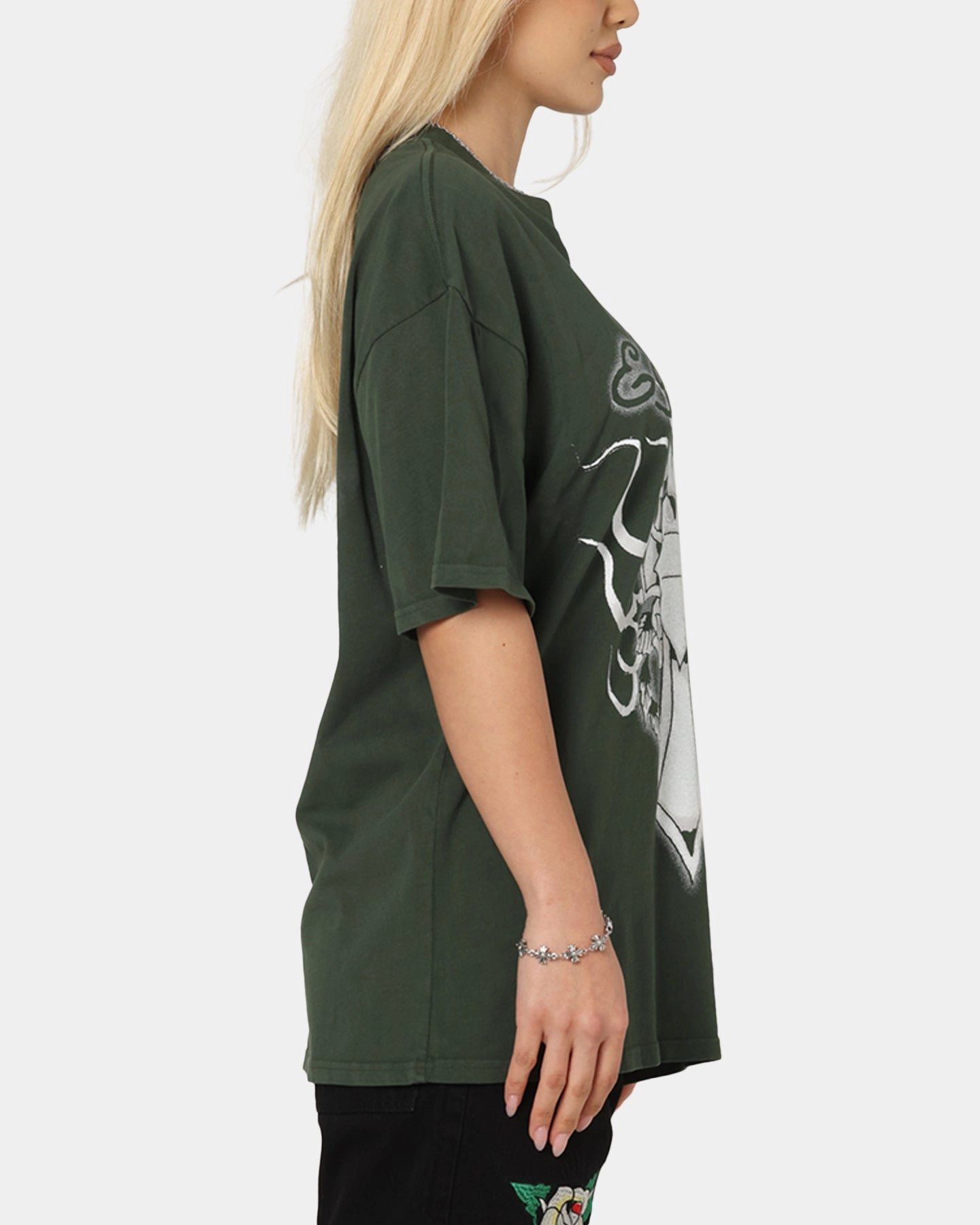 Ed Hardy Cross My Heart T-Shirt Pine Green Snag Resistant Fabric