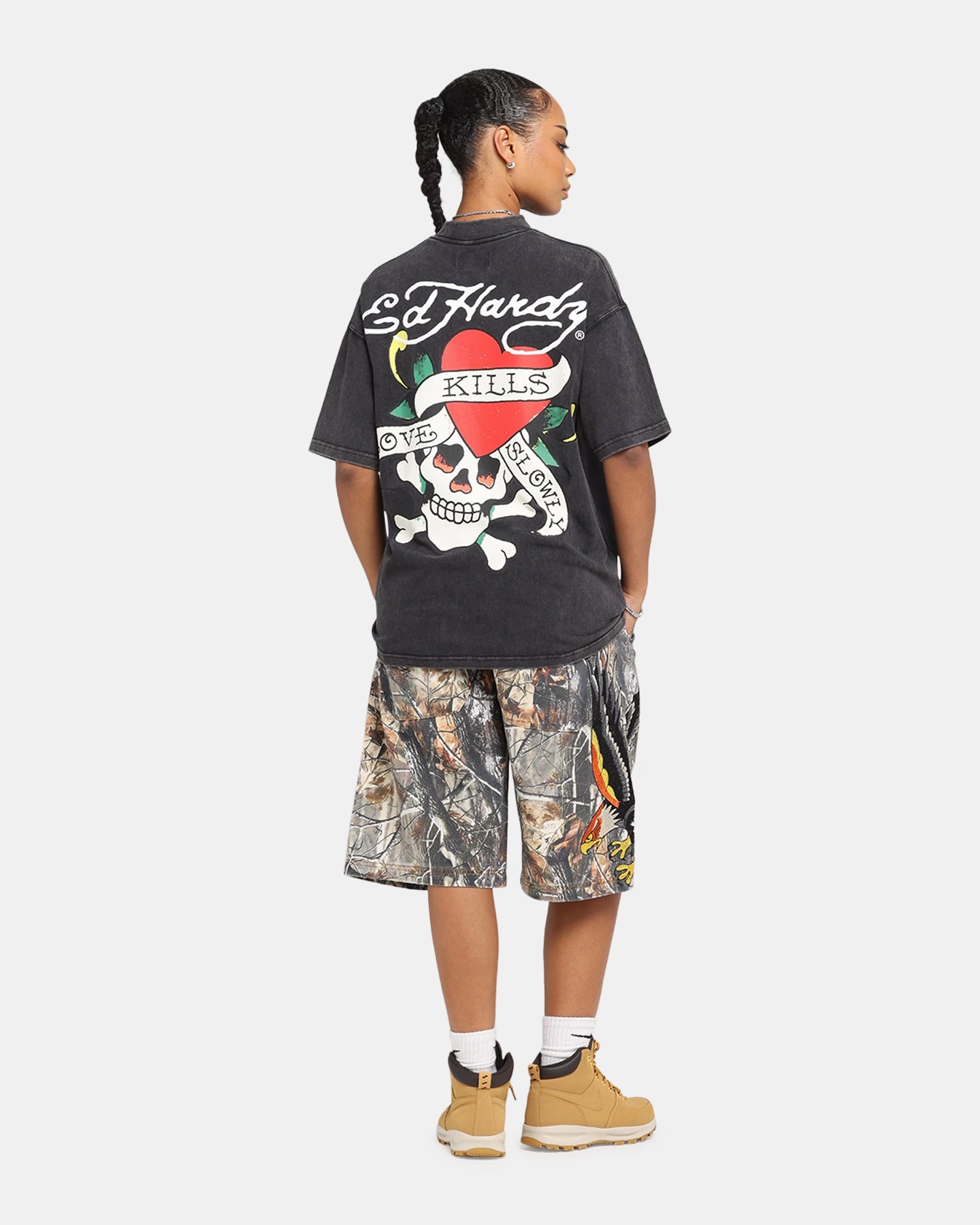 Soft Sweater Ed Hardy Love Kills Oversized T-Shirt Black