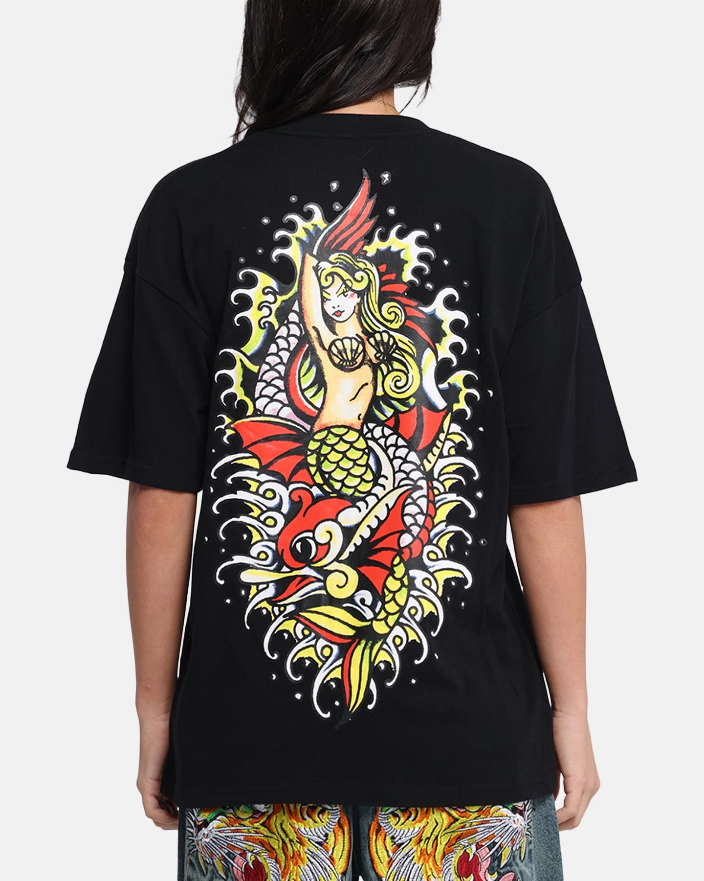 SelfFabric Binding Ed Hardy Mermaid T-Shirt Black