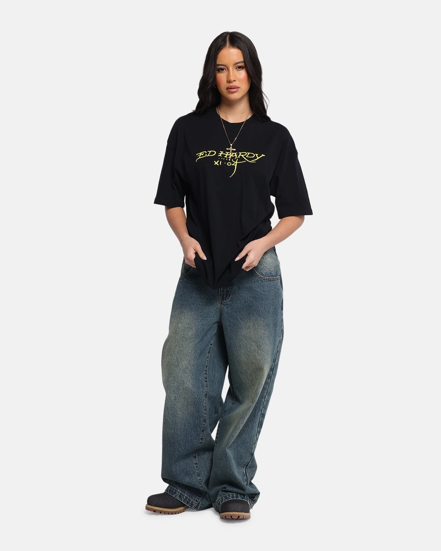 Ed Hardy Mermaid T-Shirt Black Soft Touch Fabric