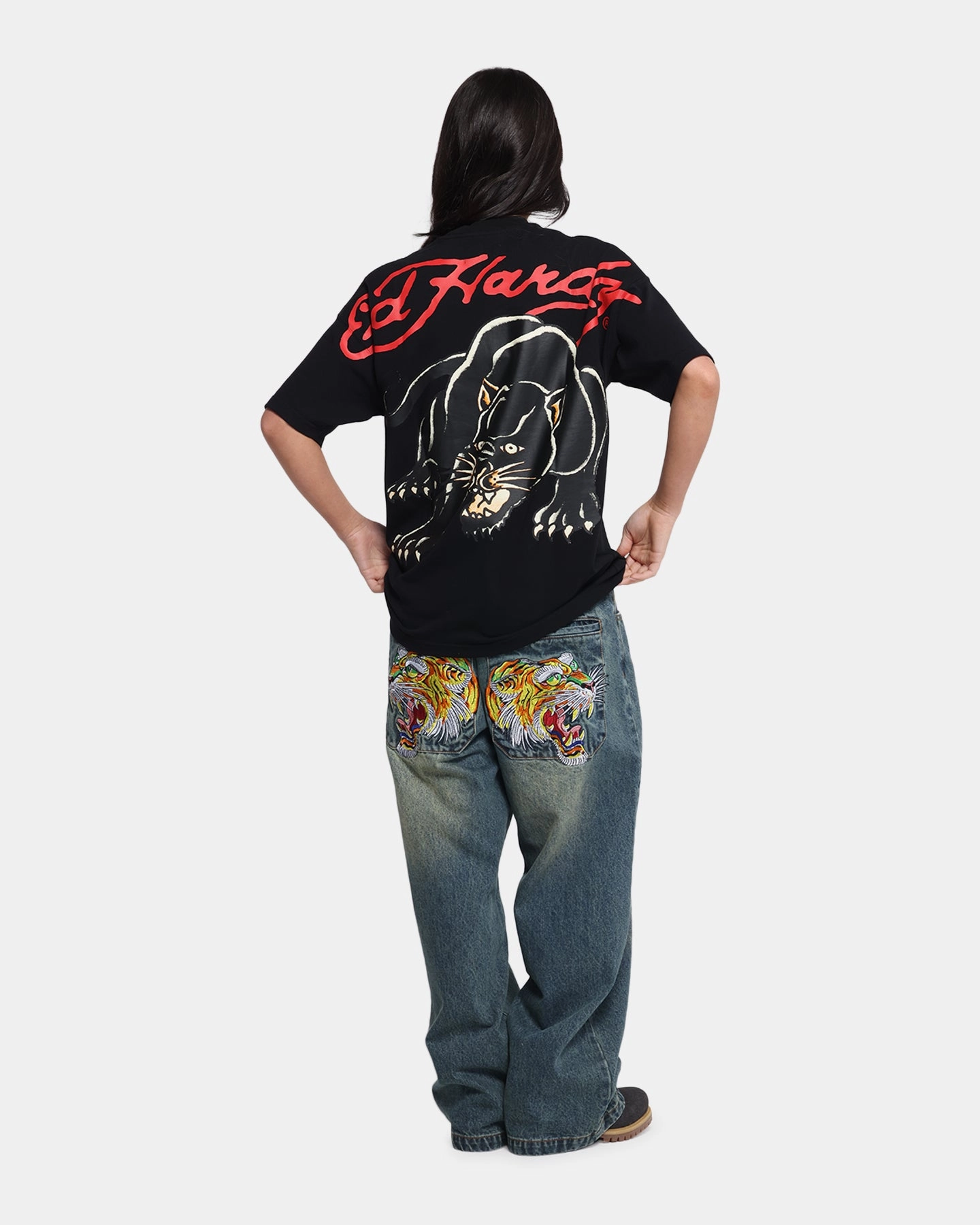 Versatile Base Layer Versatile Shirt Ed Hardy Oversized Panther T-Shirt Black