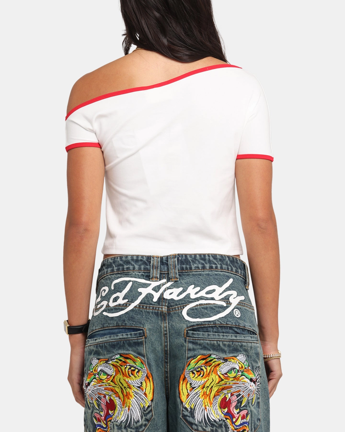 FlexFoamInserts Ed Hardy Women's Aline Baby T-Shirt Off White/Red