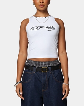 Ed Hardy Women's Electric Tank White Tear Resistant