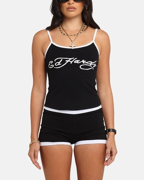Ed Hardy Women's Logo Camo Singlet Black/White ThermalRegulating