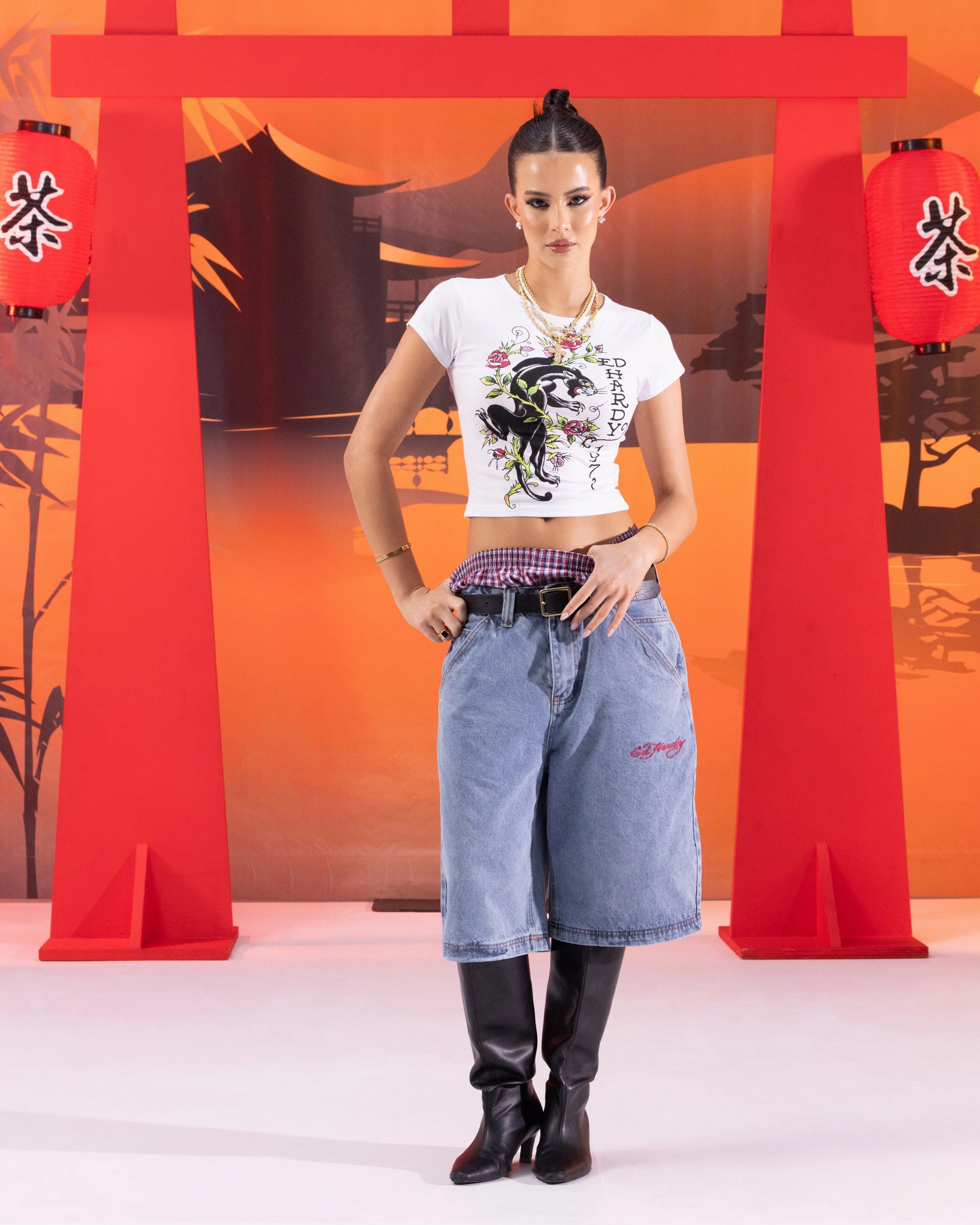 Ed Hardy Women's Thorn Baby T-Shirt White FlexibleCuff