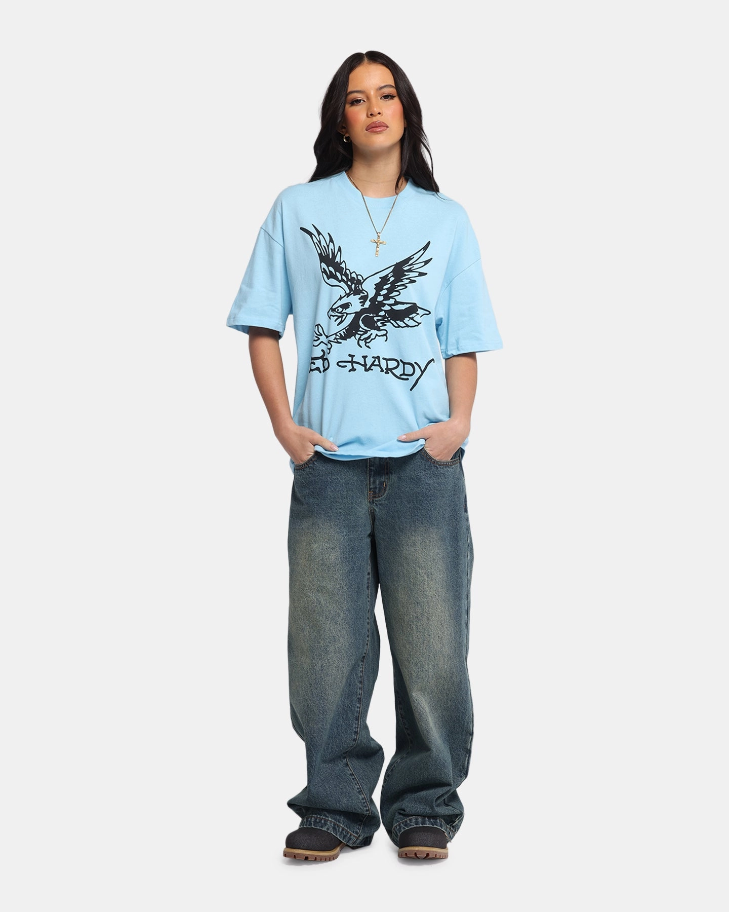 Ed Hardy Eagle T-Shirt Blue Tunic top