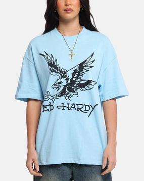 Durable Double Stitching Ed Hardy Eagle T-Shirt Blue