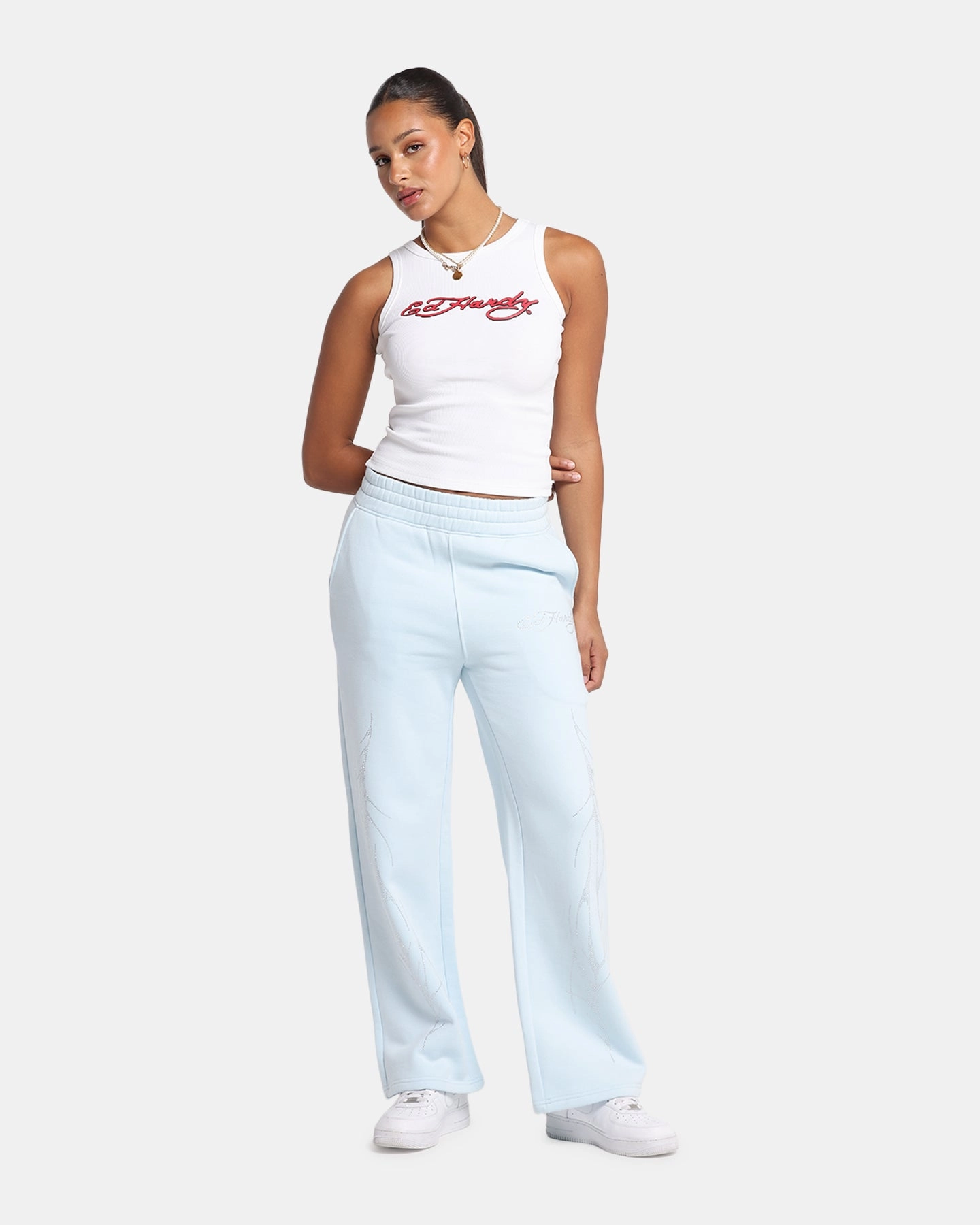 Ed Hardy Women's Tried And True Tank White Daily Wear ButterSoftTexture