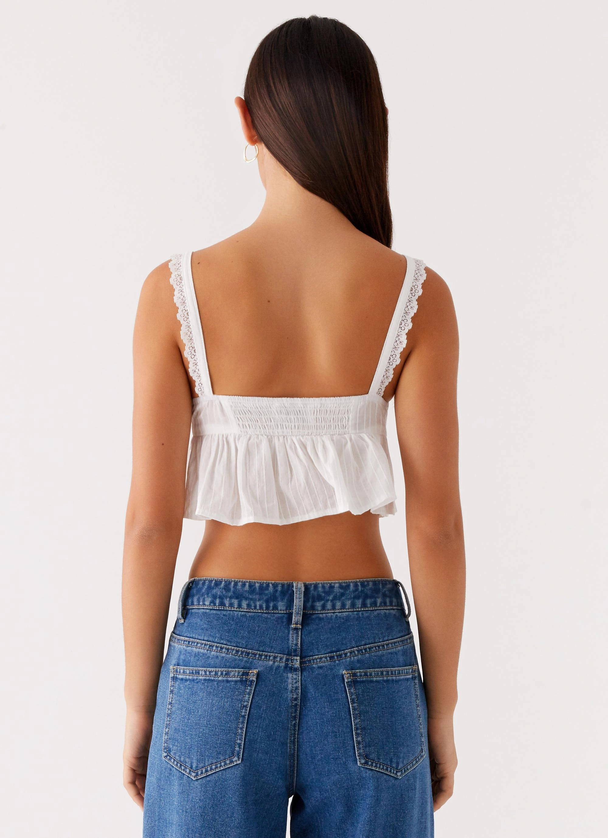 Elliana Cami Top - White Elegant Cardigan