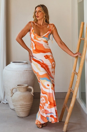 Ermes Maxi Slip Dress Bride Side Fresh Combo