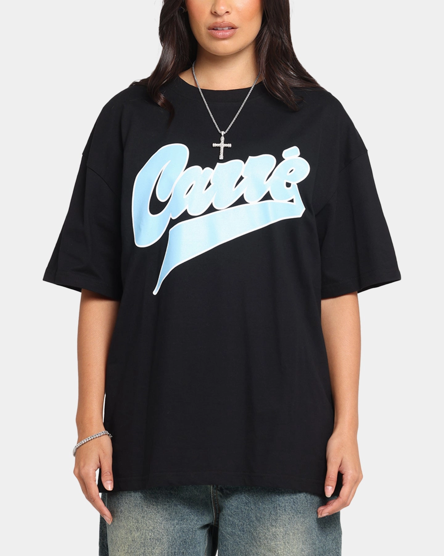 Carre Slugger Script T-Shirt Black Relaxed Top