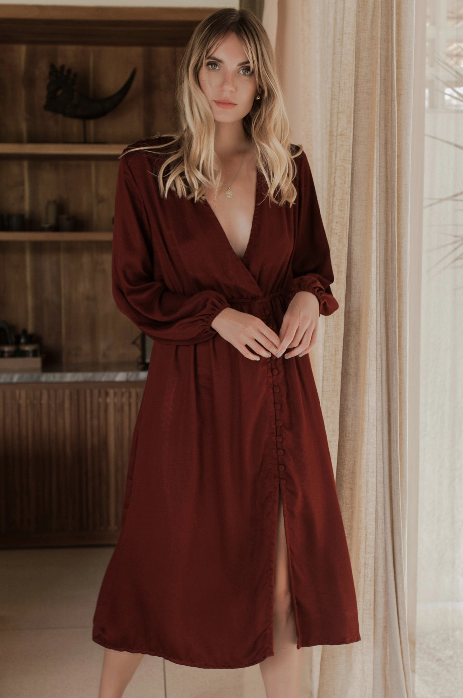 Greta Long Sleeve Midi Dress (Sale) Easy Flow