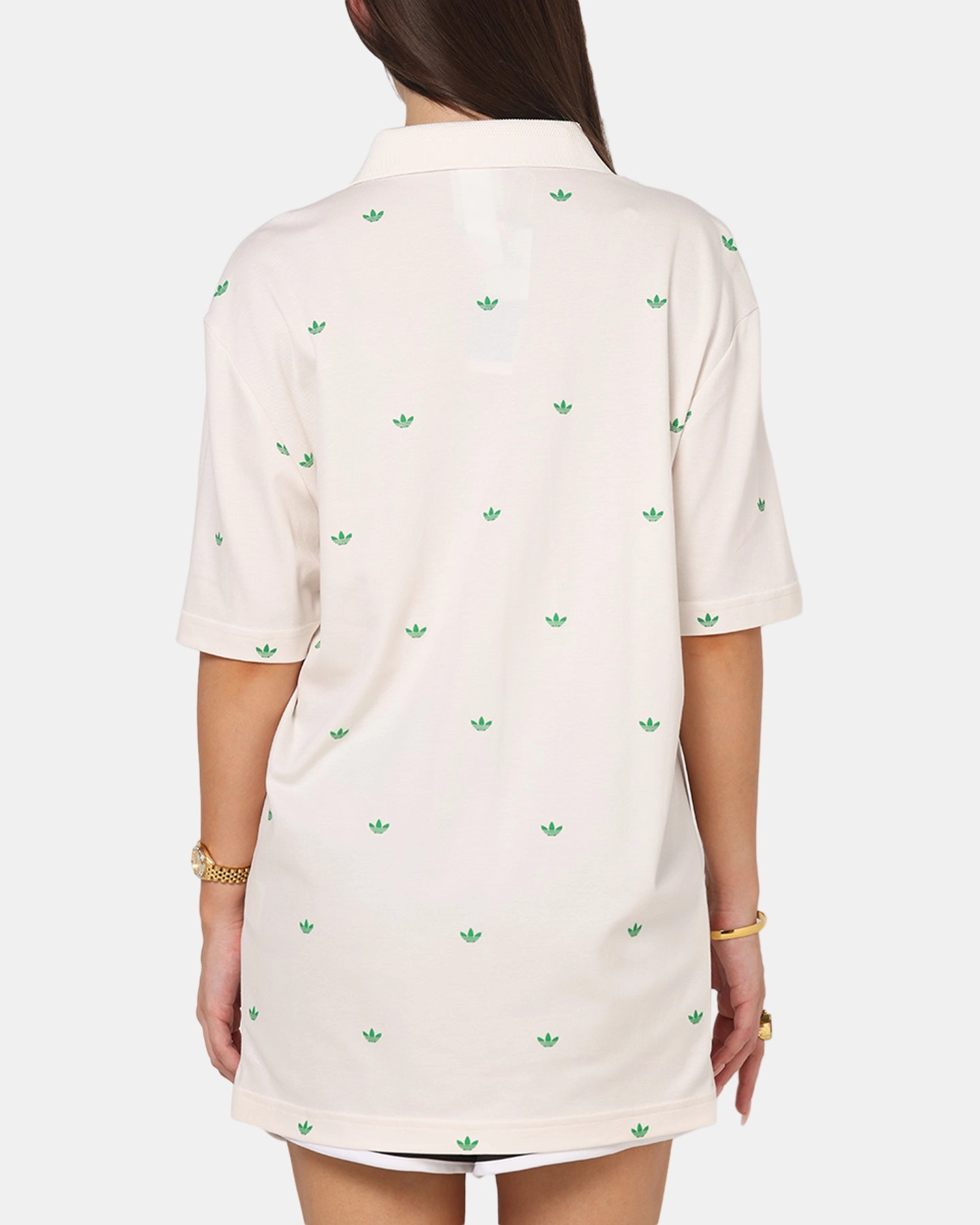 Adidas Originals Printed Trefoil Polo T-Shirt Chalk White Vintage Hoodie