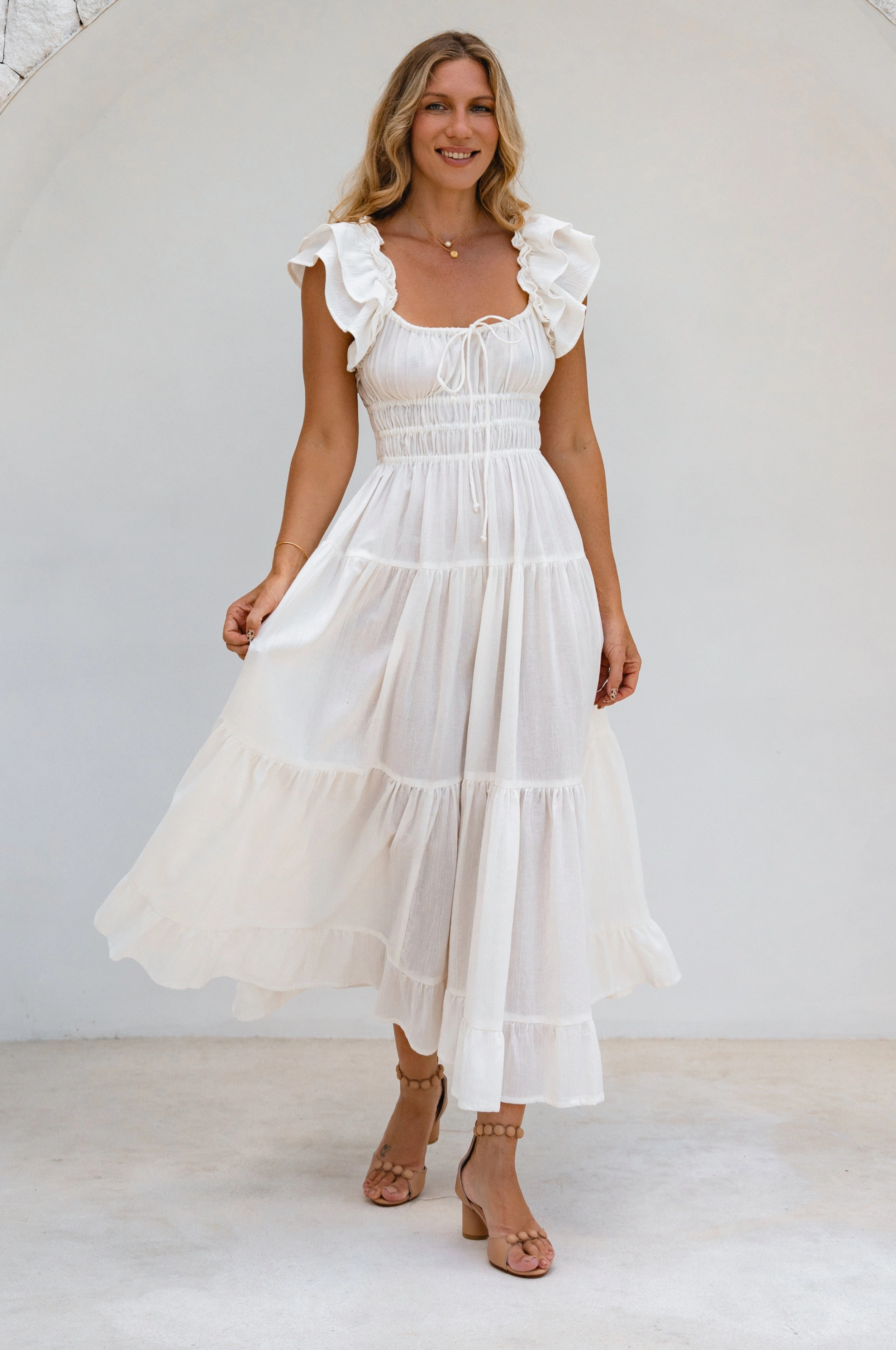 Aura Ruffled Maxi Dress Modern Staple