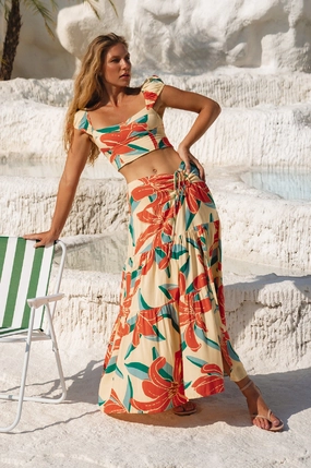 Soft Touch Flare Breeze Tropicana Maxi Skirt (Sale)