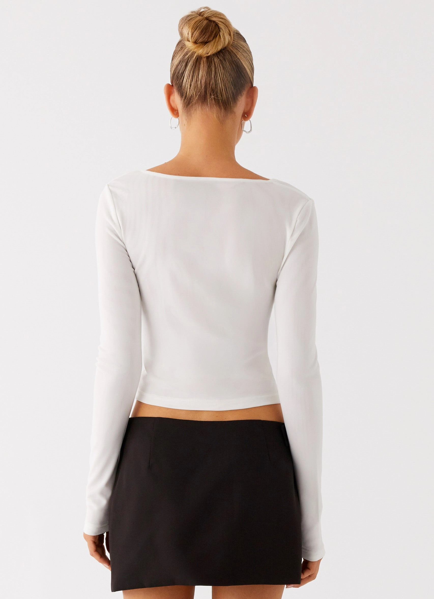 QuickDry Performance Adjustable drawstring Fifth Ave Mesh Long Sleeve Top - Off White