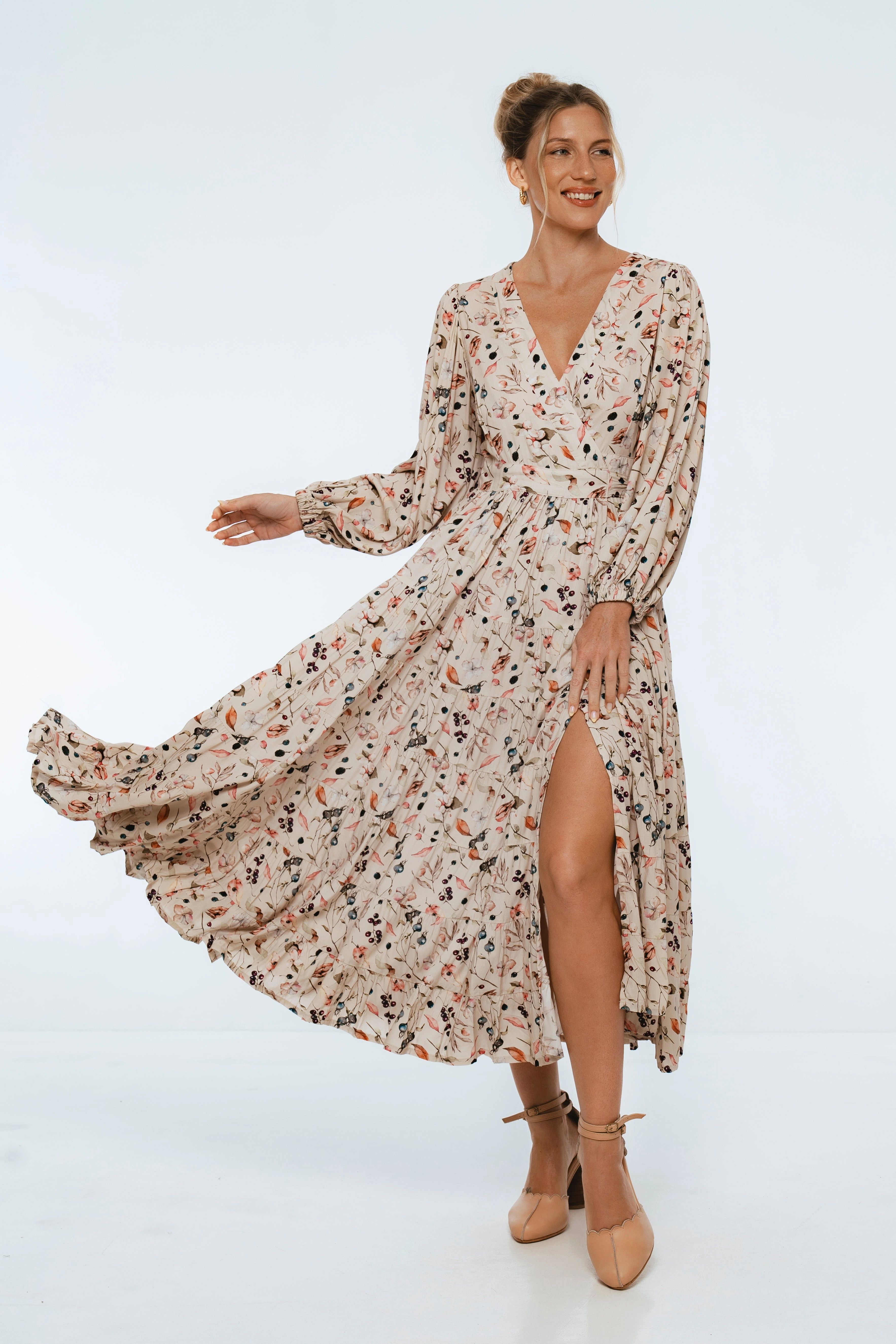 Flamenco Boho Wrap Maxi Dress Grace Base