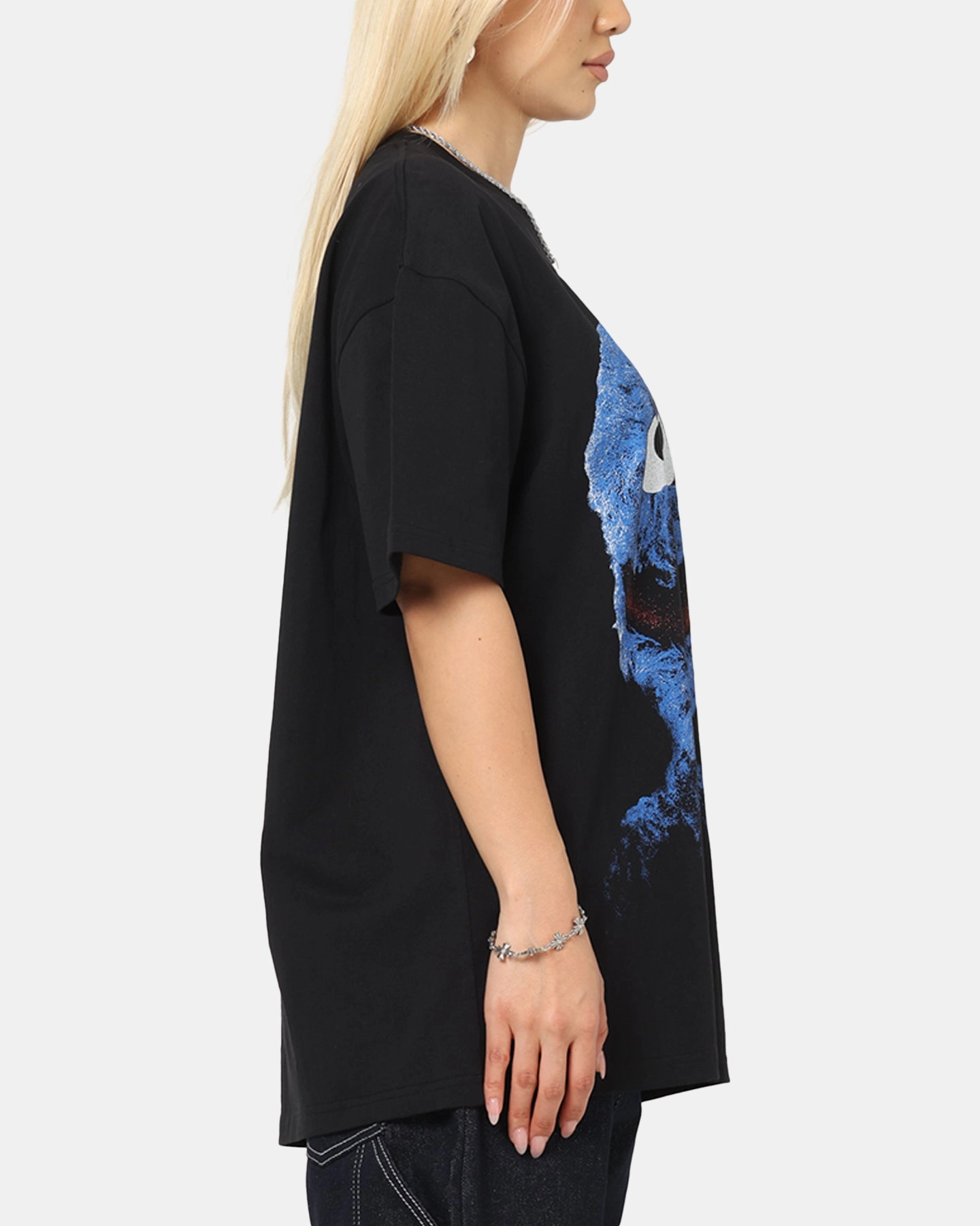 SweatWicking Fabric American Thrift X Sesame Street Grover Grail Heavy T-Shirt Black