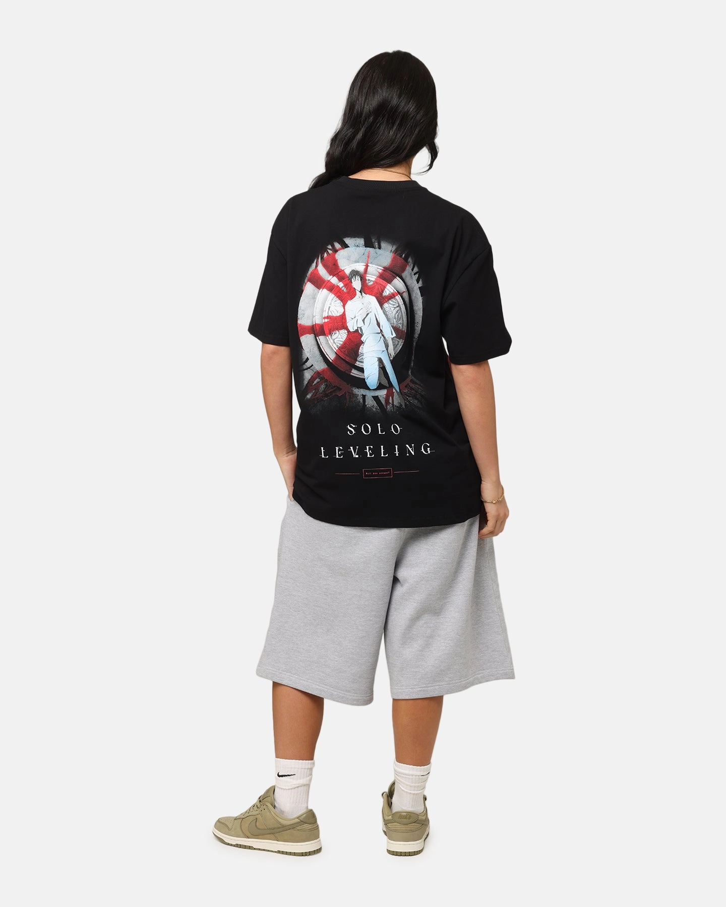 Ribbed Knit Fabric Vintage Shirt Goat Crew X Solo Leveling Solo Leveling Heavy T-Shirt Black