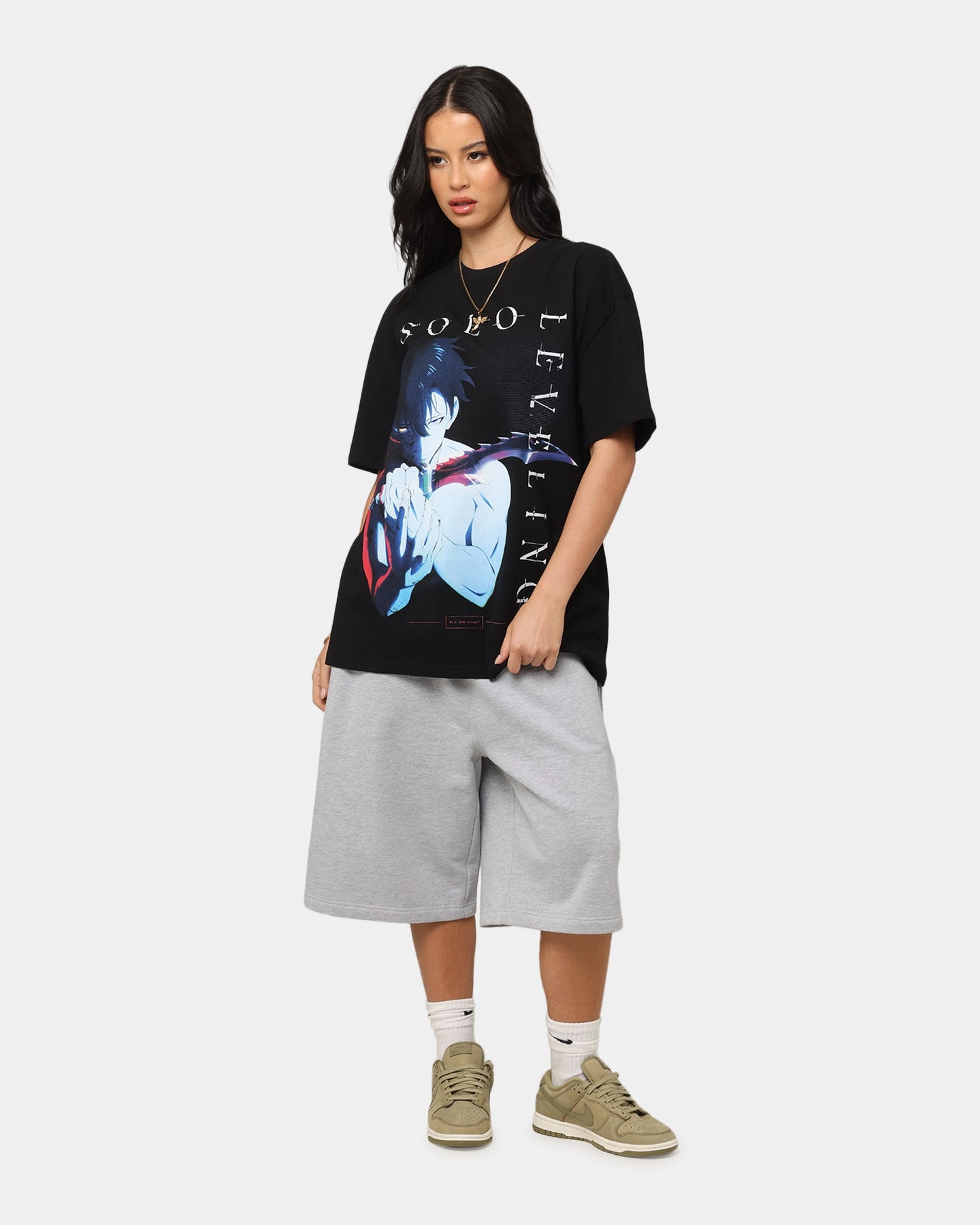 Resilient Elasticity SunProtective Goat Crew X Solo Leveling Solo Leveling Heavy T-Shirt Black