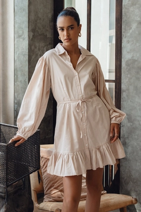 Malina Button Down Cotton Mini Dress (Sale) Travel Option Body Flow