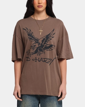 FlexibleCuffs OEKOTEX Certified Fabric Ed Hardy Eagle T-Shirt Brown