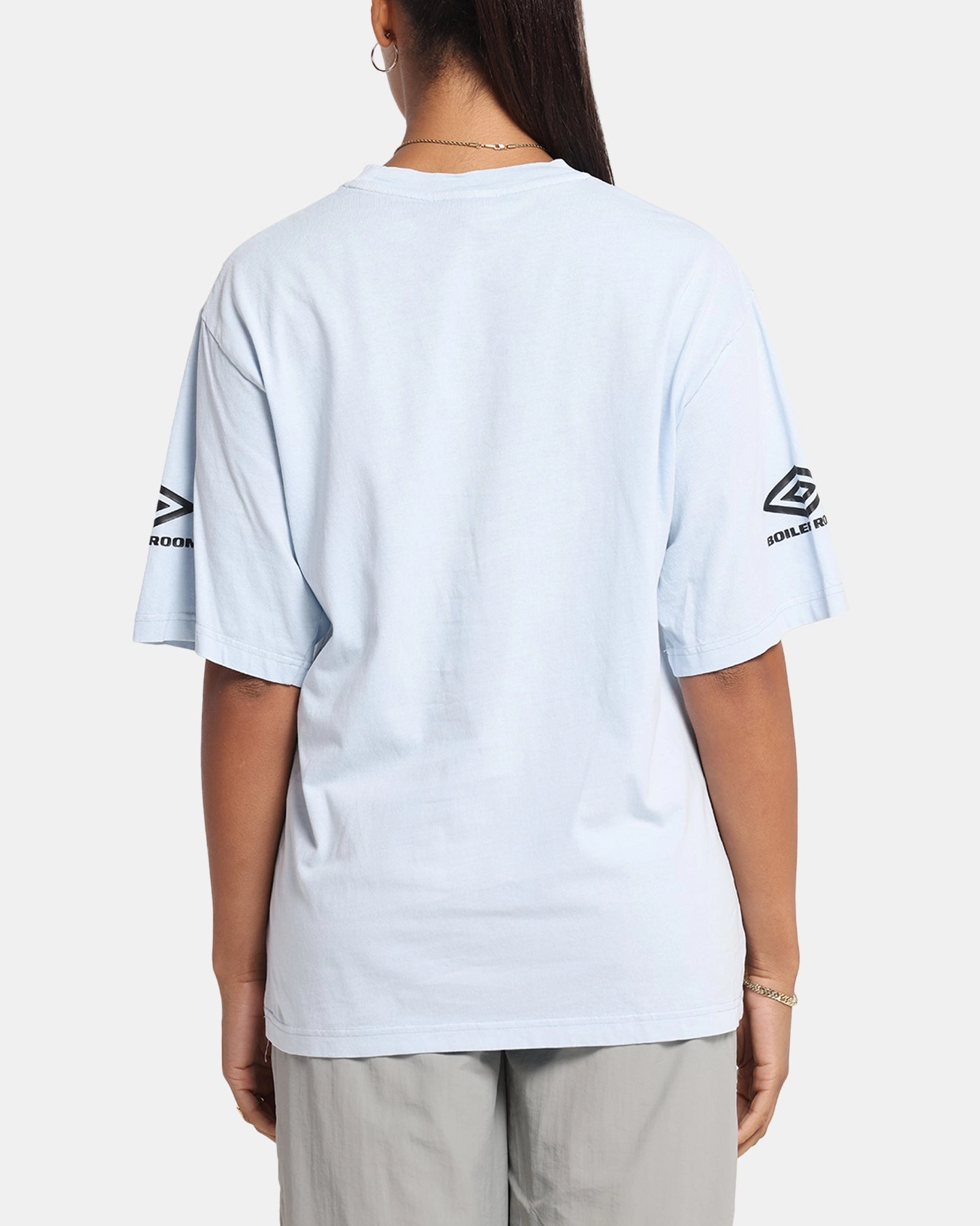 Ribbed Hemline RibbedCollar Boiler Room X Umbro Washed T-Shirt Blue