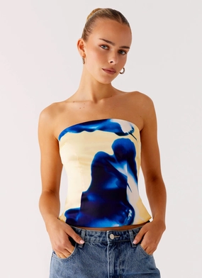 Dreamy Skies Strapless Top - Heirloom Floral Bamboo Fiber Fabric EcoFriendly Material