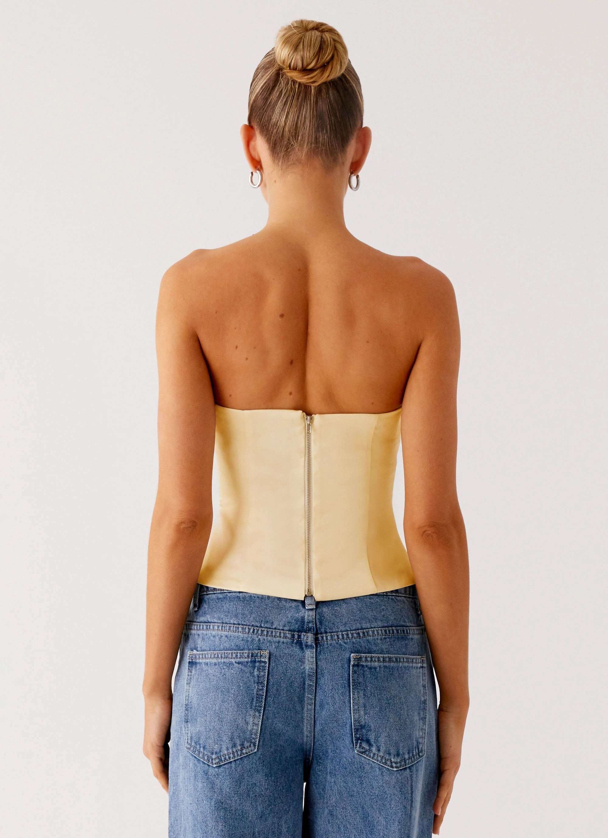 Dreamy Skies Strapless Top - Heirloom Floral SnagResistant Fabric MinimalistAesthetic