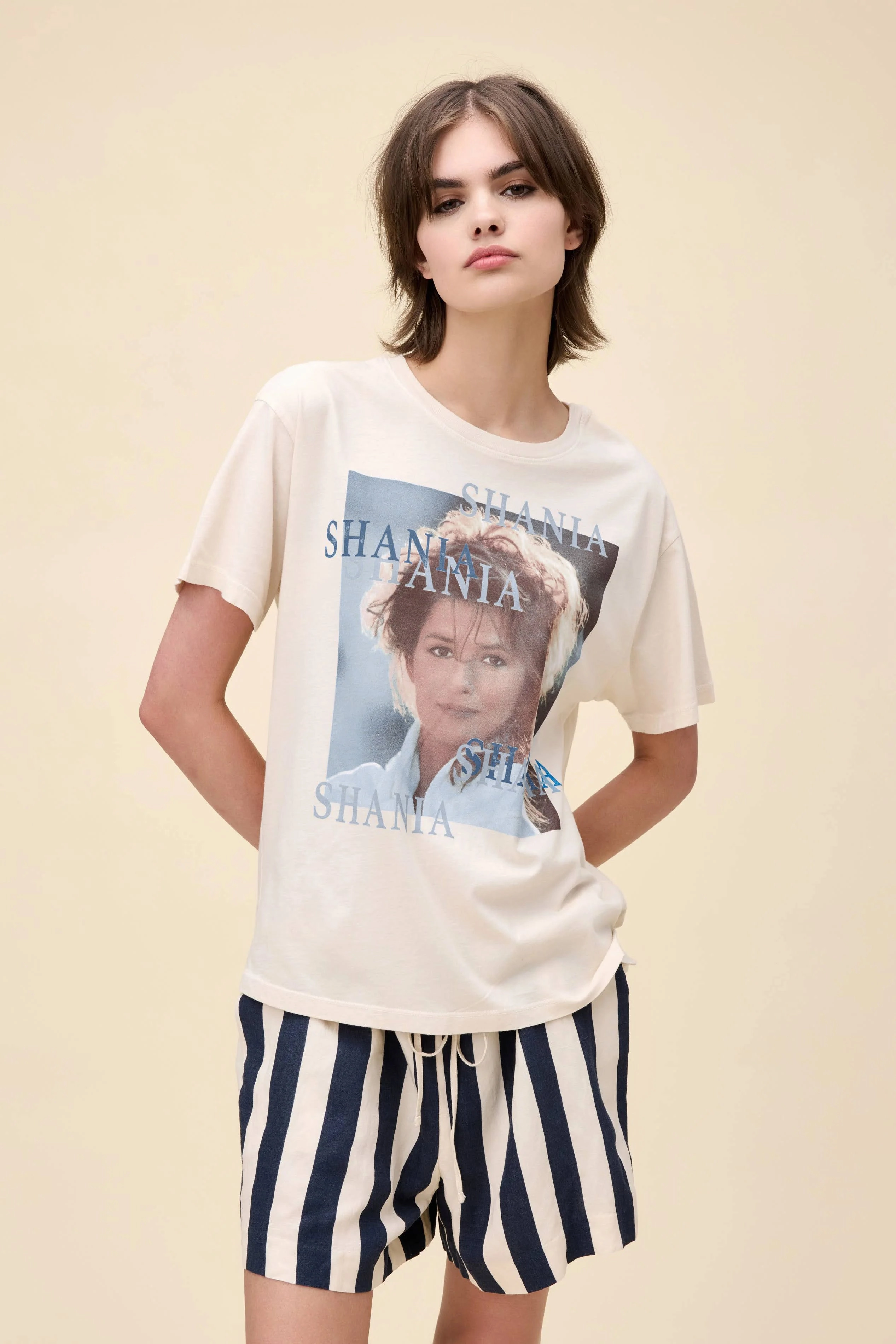 Taped Neckline Shania Twain Boyfriend Tee