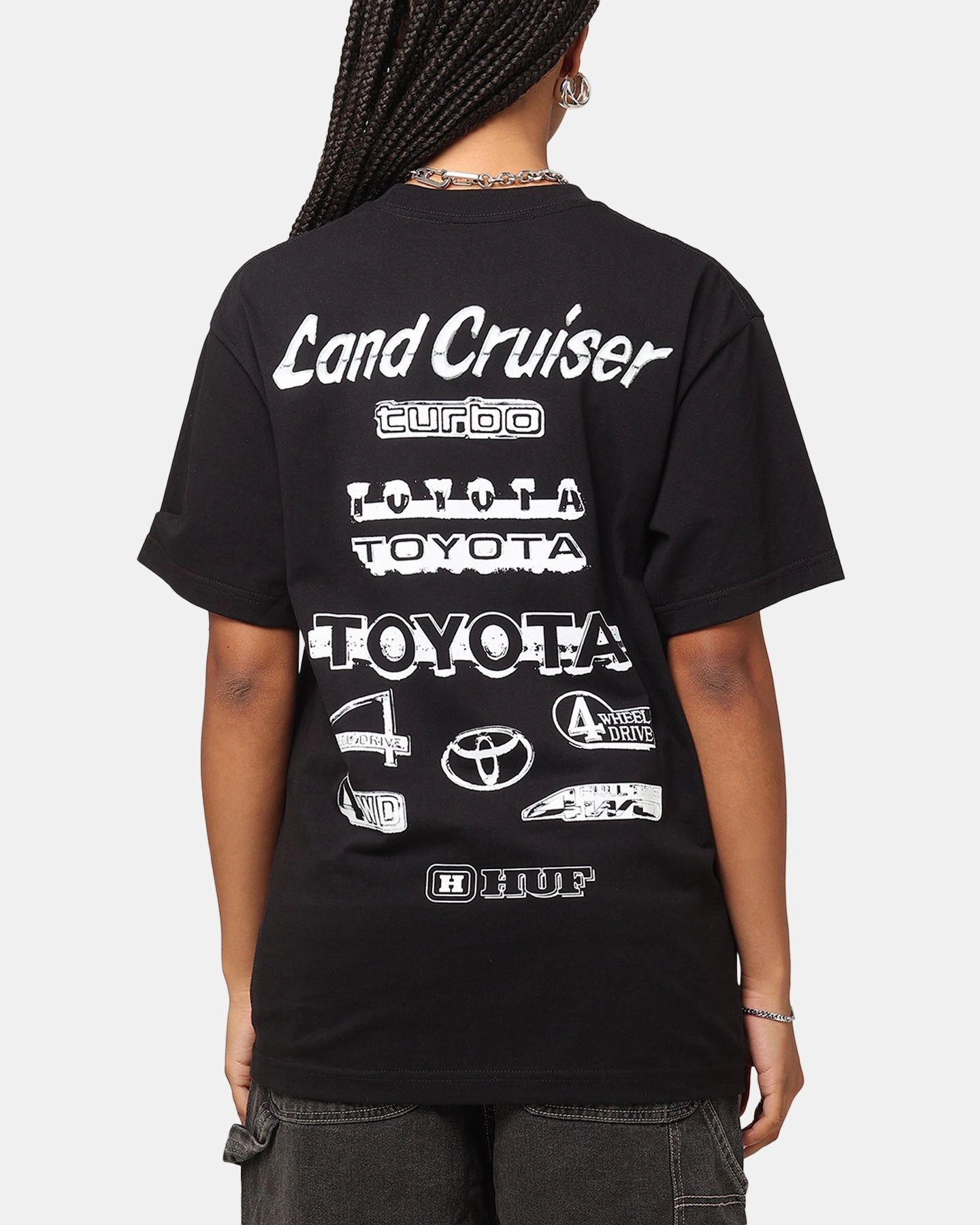 AllPurpose Design BiodegradableFabric Huf X Toyota Rosetta T-Shirt Black