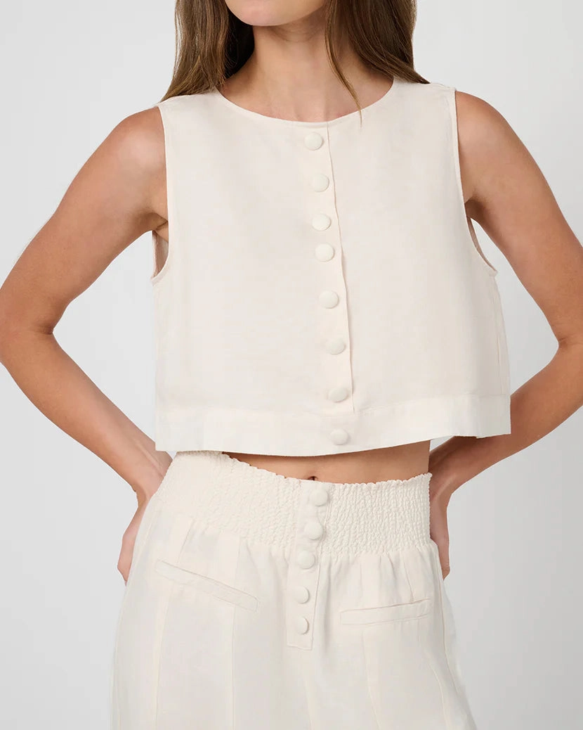 Boxy Linen Boatneck Top WideNeckOpening SlimFitAdaptation