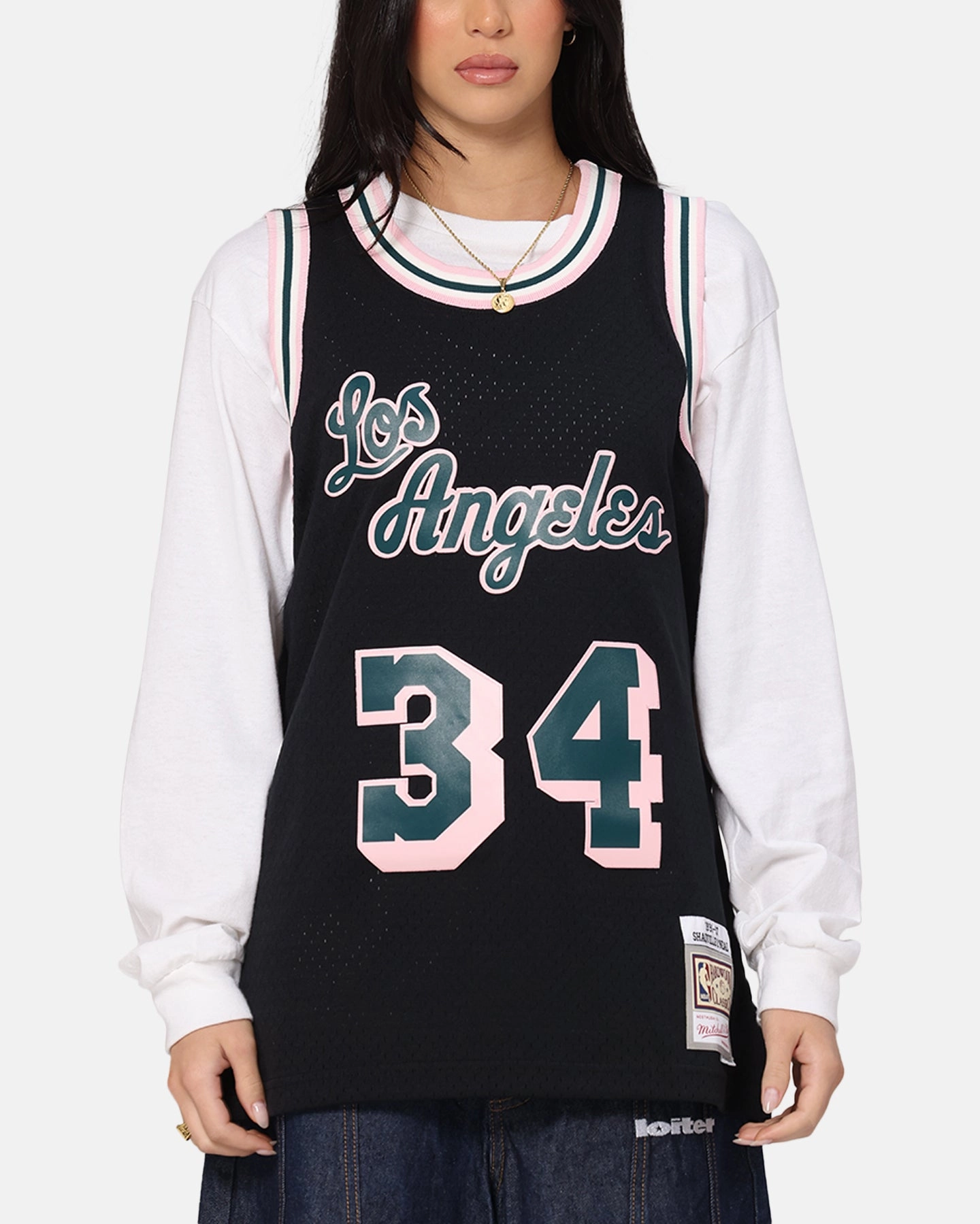 Mitchell & Ness Los Angeles Lakers Shaquille O'Neal 'Deep Emerald' Swing Jersey Black Soft Wool