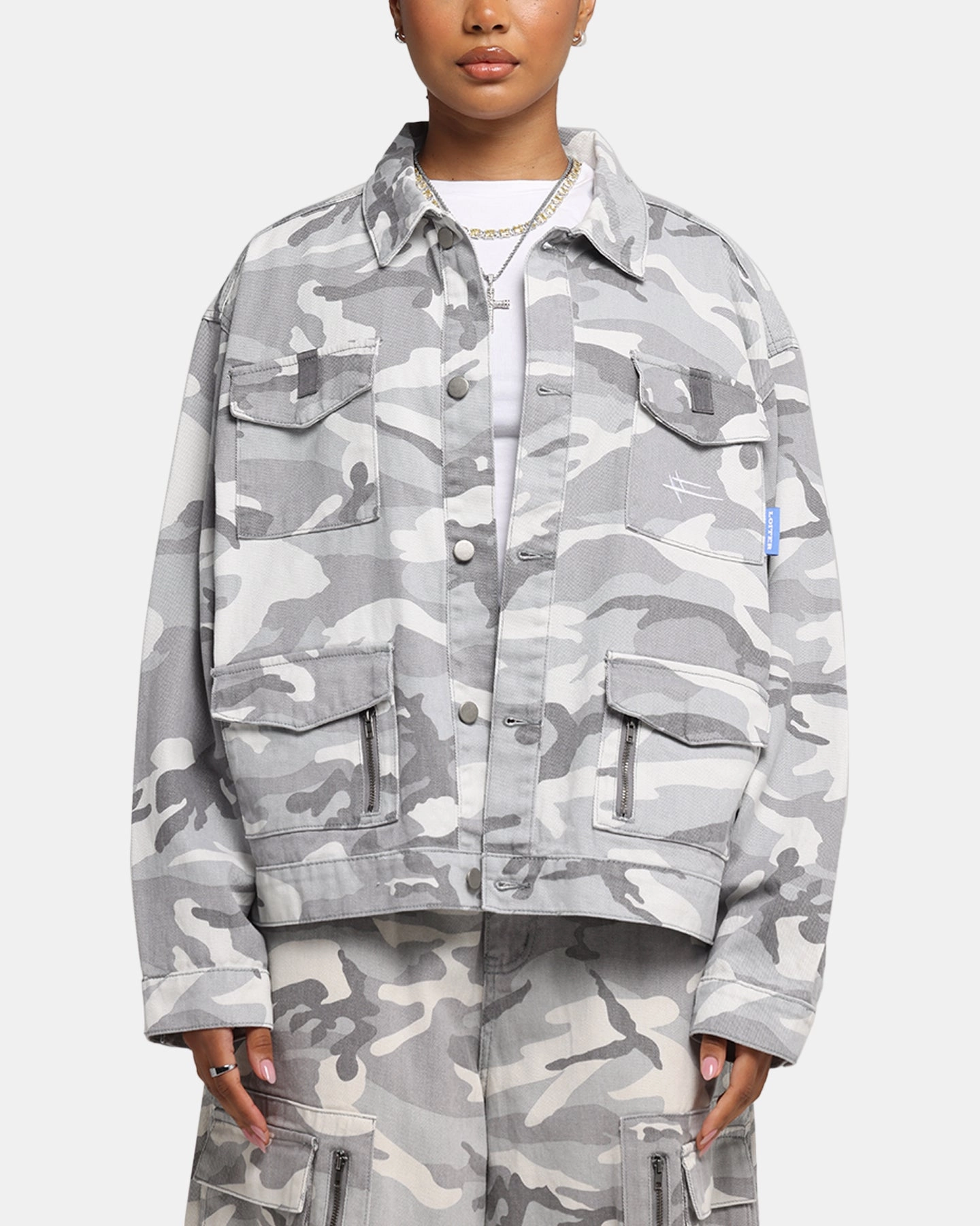 Loiter Combat Utility Jacket Snow Camo Airflow Vents Reinforced Elbow Patches