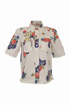 [WW37601] Tory Burch | Shirt Lightweight Layers Camouflage Print