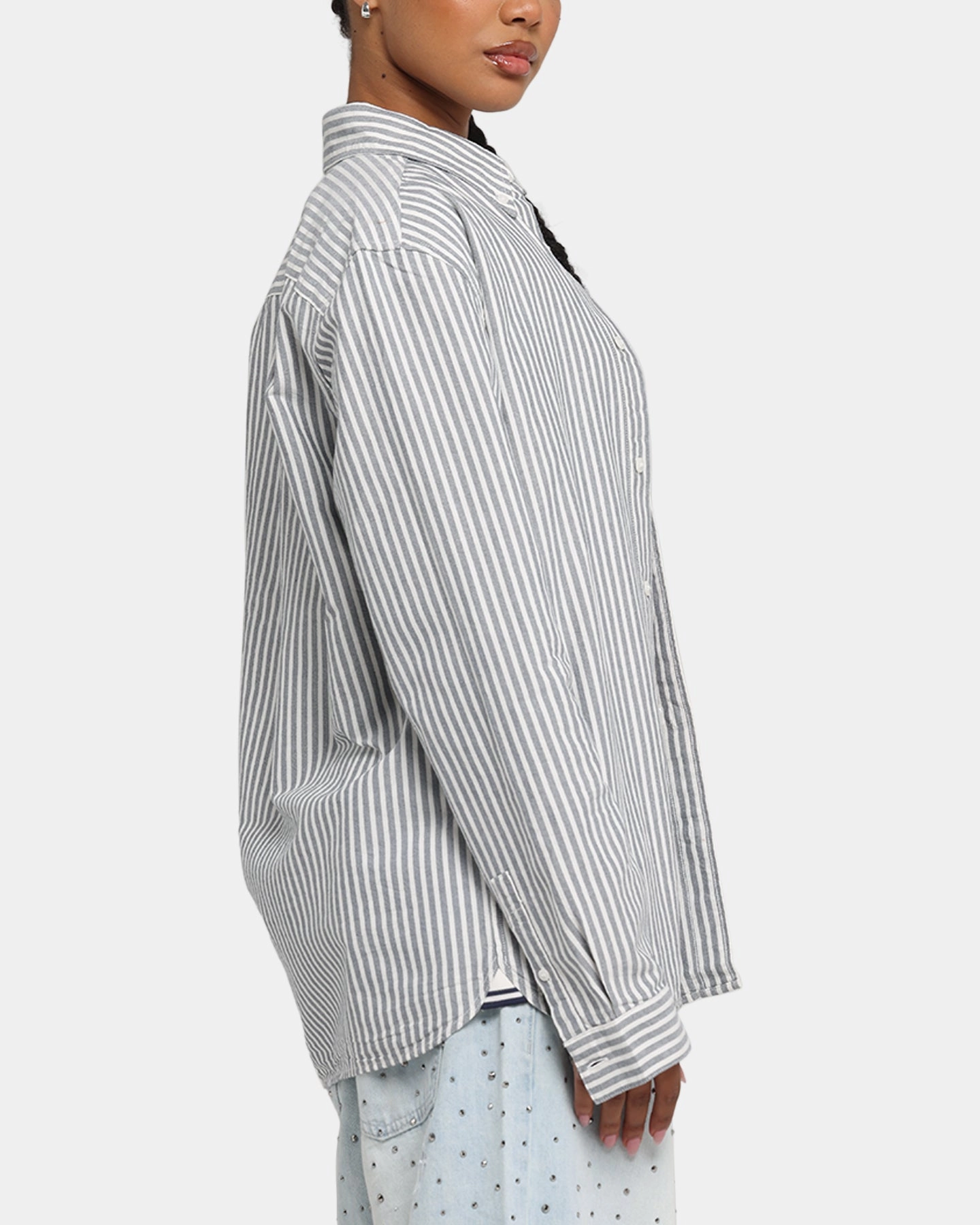 TactileWeave Fred Perry Stripe Oxford Shirt Blue